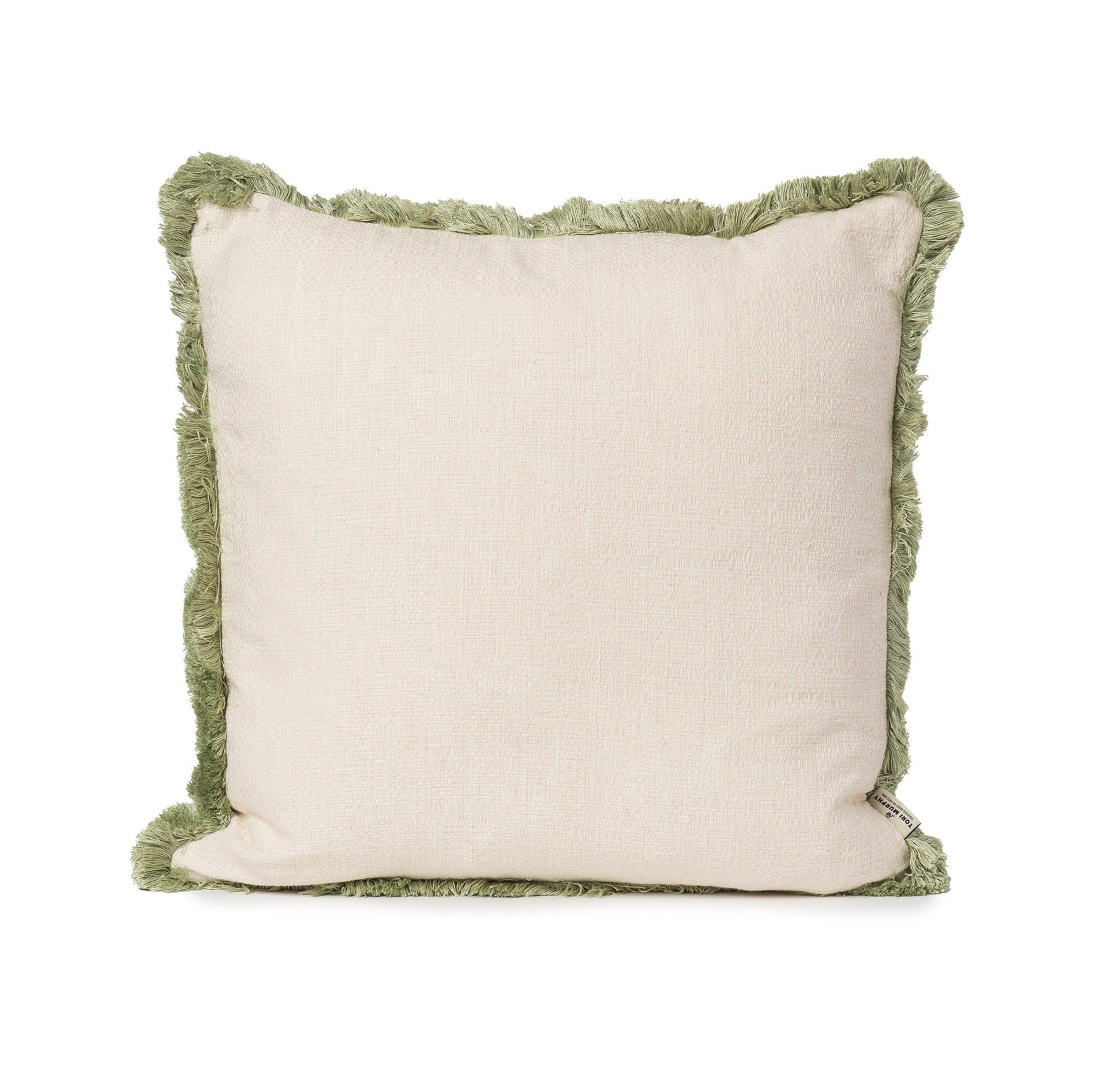 Cove Fringe Cushion Off White / Olive