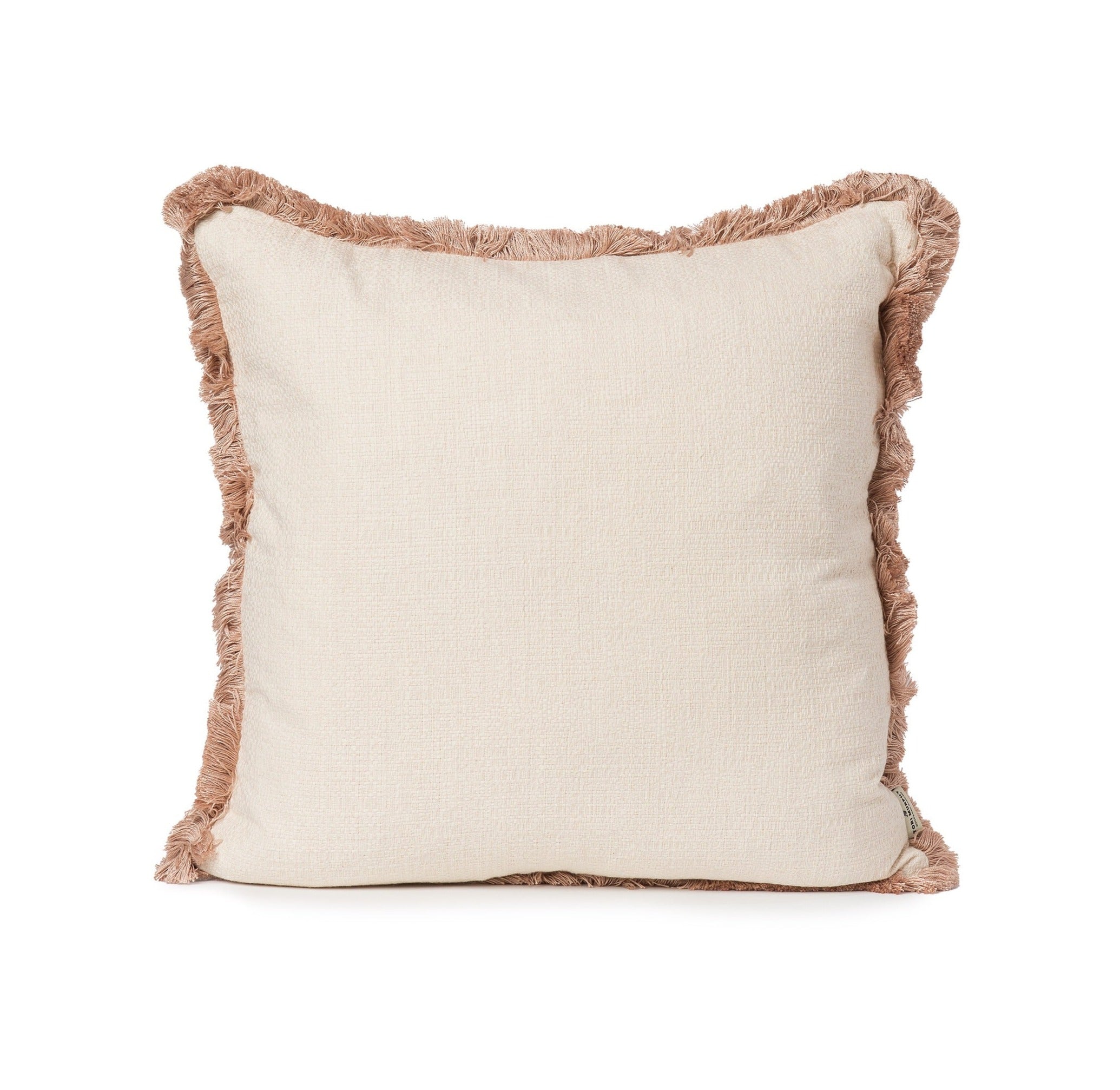Cove Fringe Cushion Off White / Blush