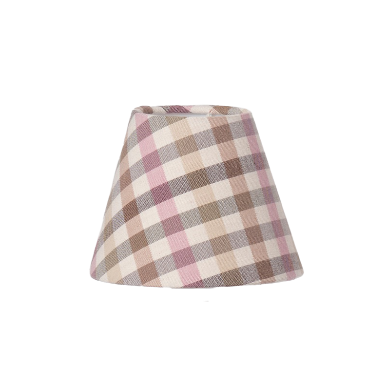 Dresser Check Dusky Pink Candle Clip Shade 5.5"