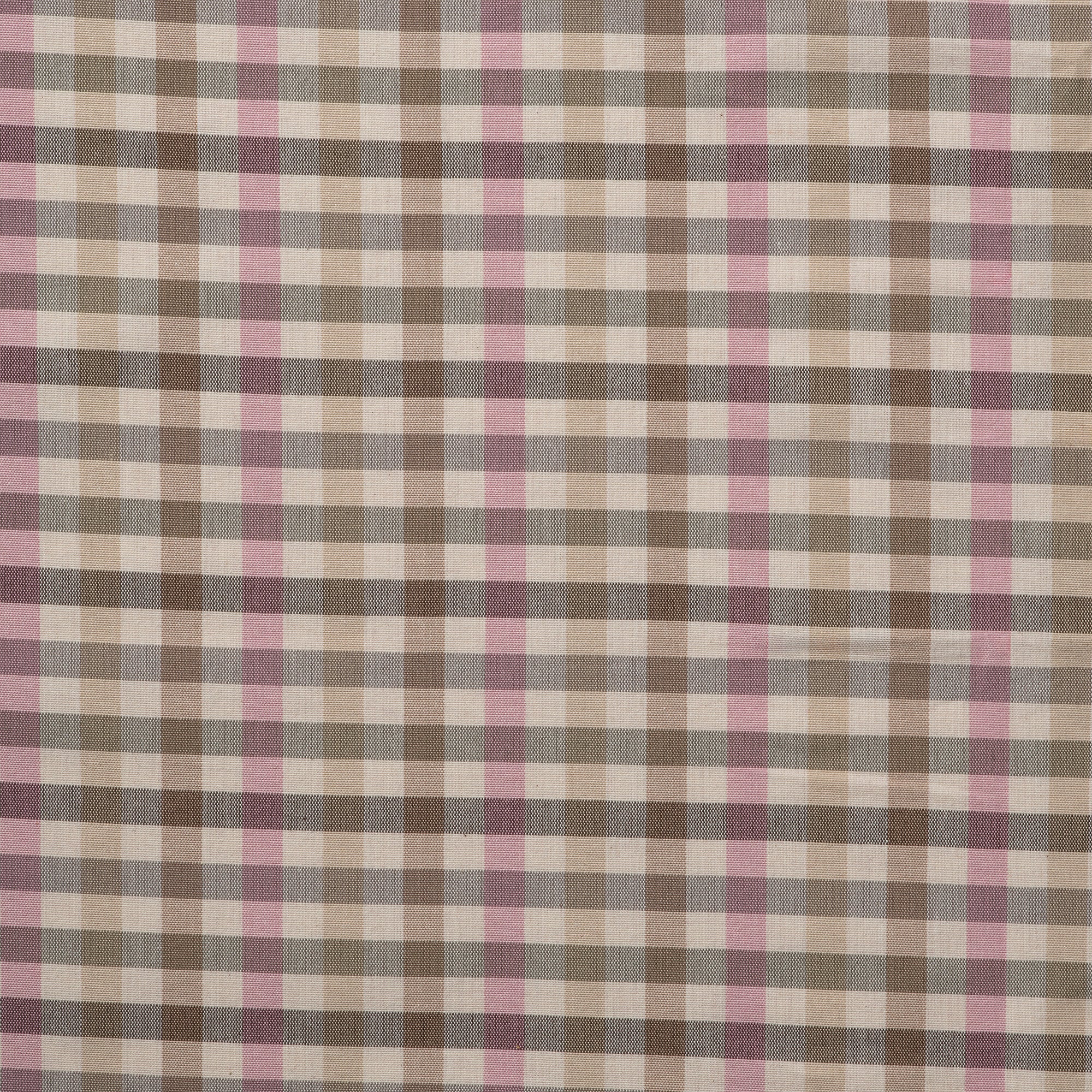 Dresser Check Organic Cotton Fabric Dusky Pink