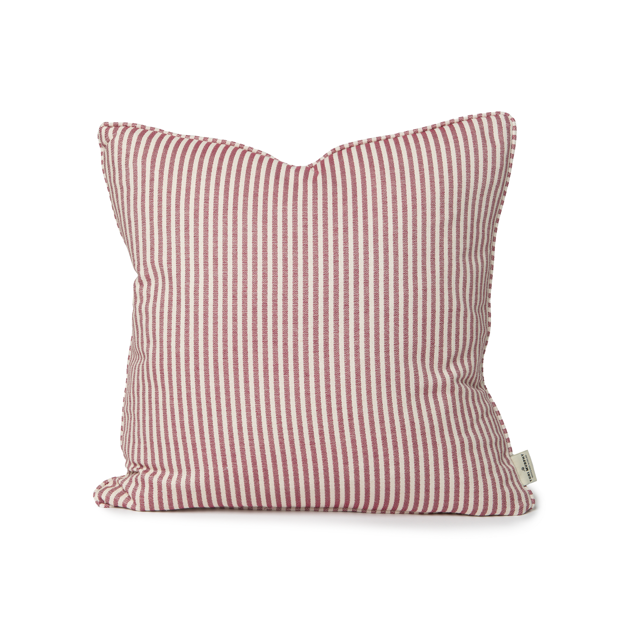 Harbour Stripe Piped Cushion Claret
