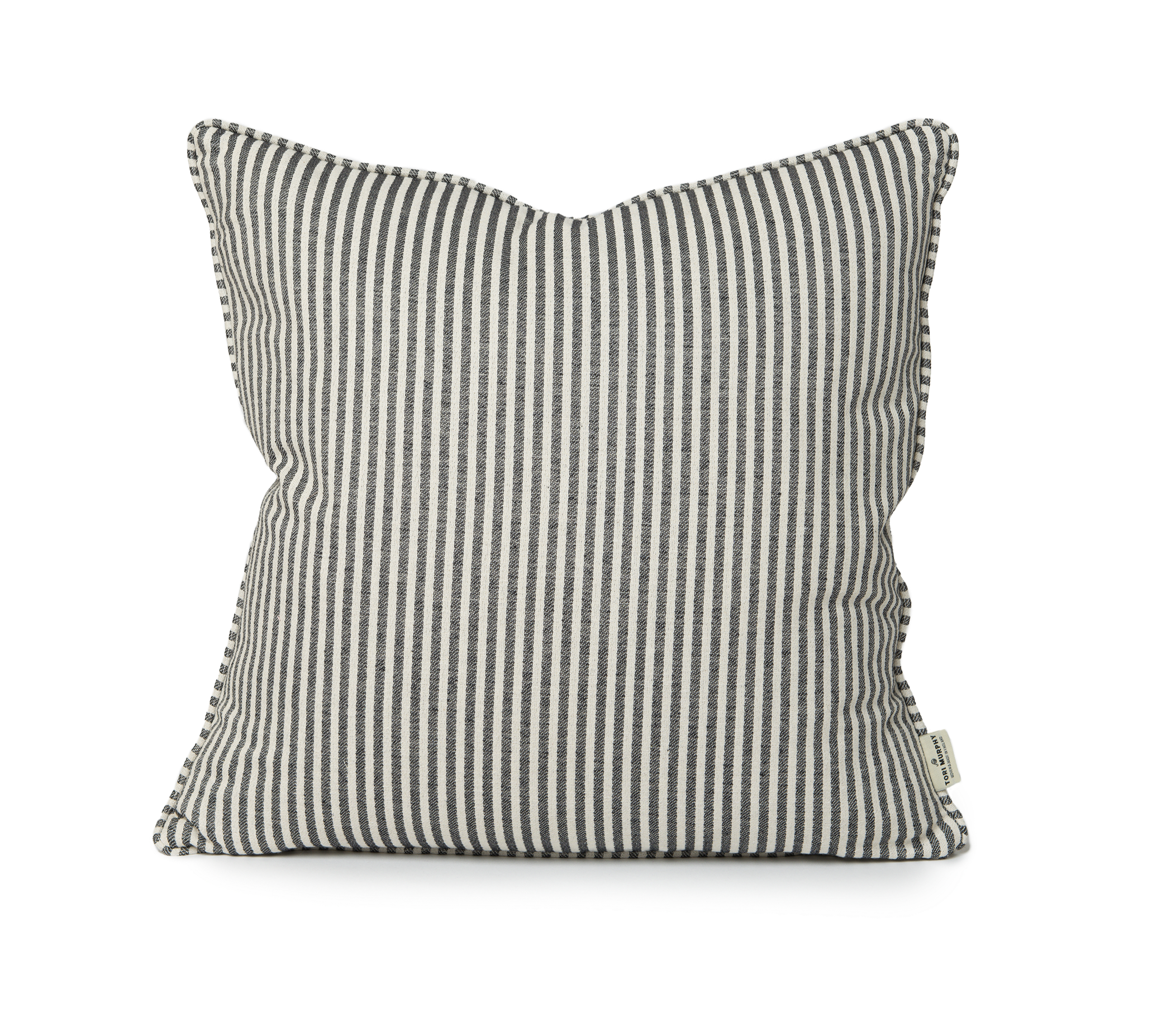 Harbour Stripe Piped Cushion Black