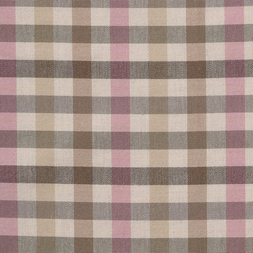 Dresser Check Organic Cotton Fabric Dusky Pink Sample