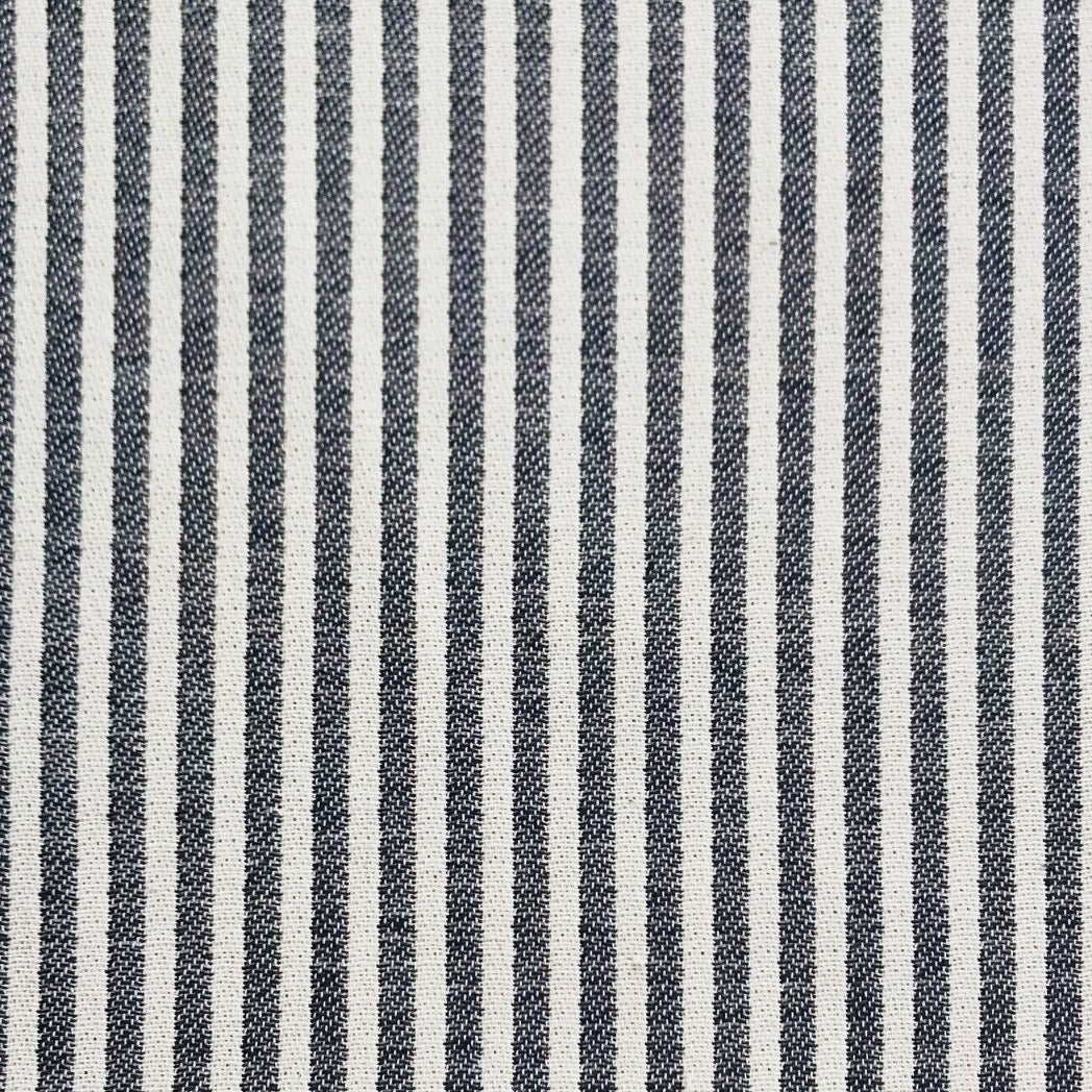 Harbour Stripe Cotton Fabric Black sample