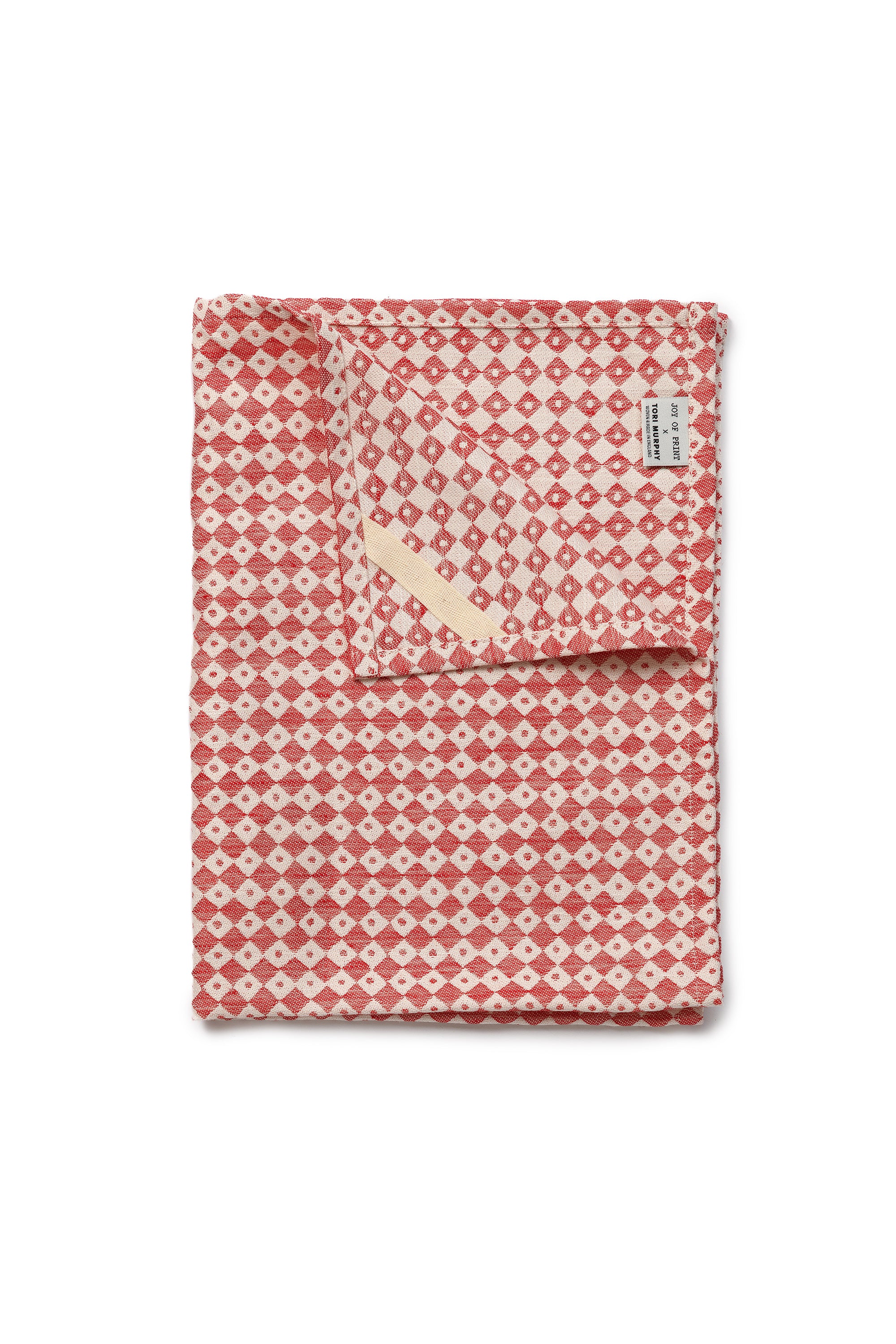 Joy of Print X Tori Murphy Chequerboard Tea Towel Berry
