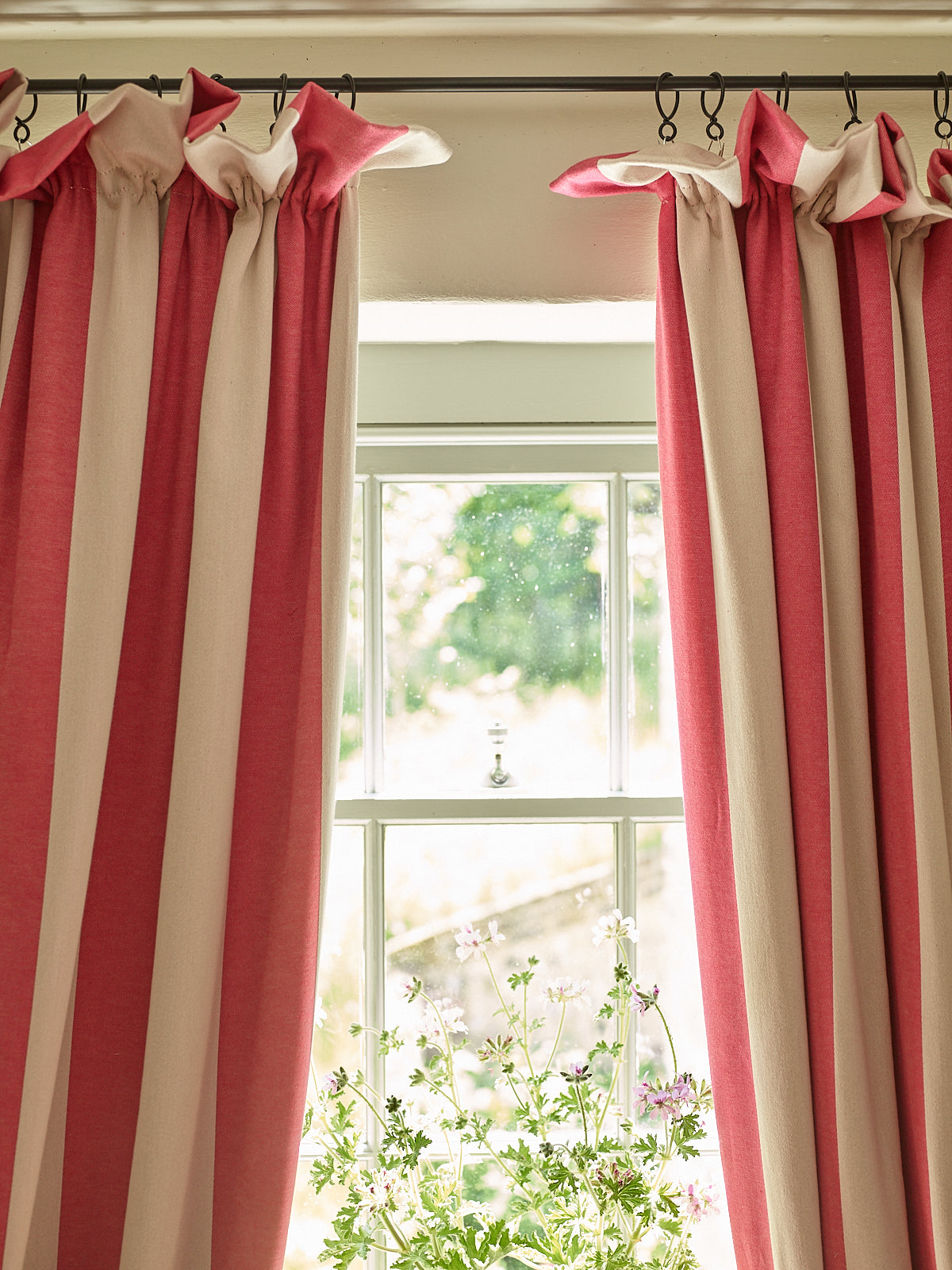 Curtain Sleeper Stripe Cotton Radish