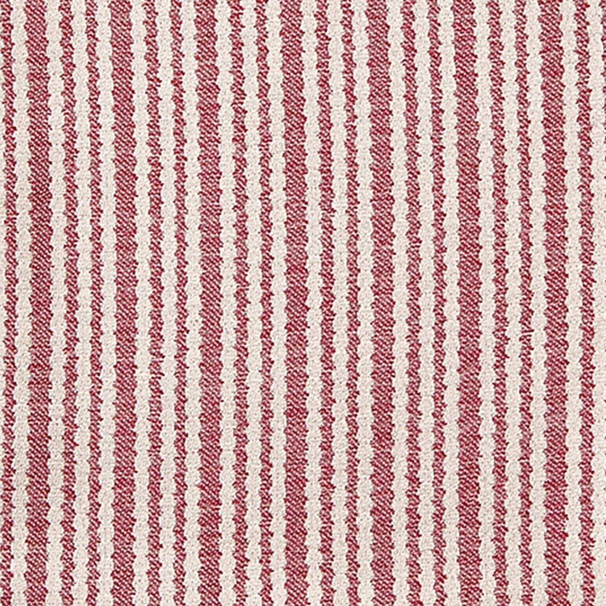 Curtain Scallop Stripe Cotton Claret