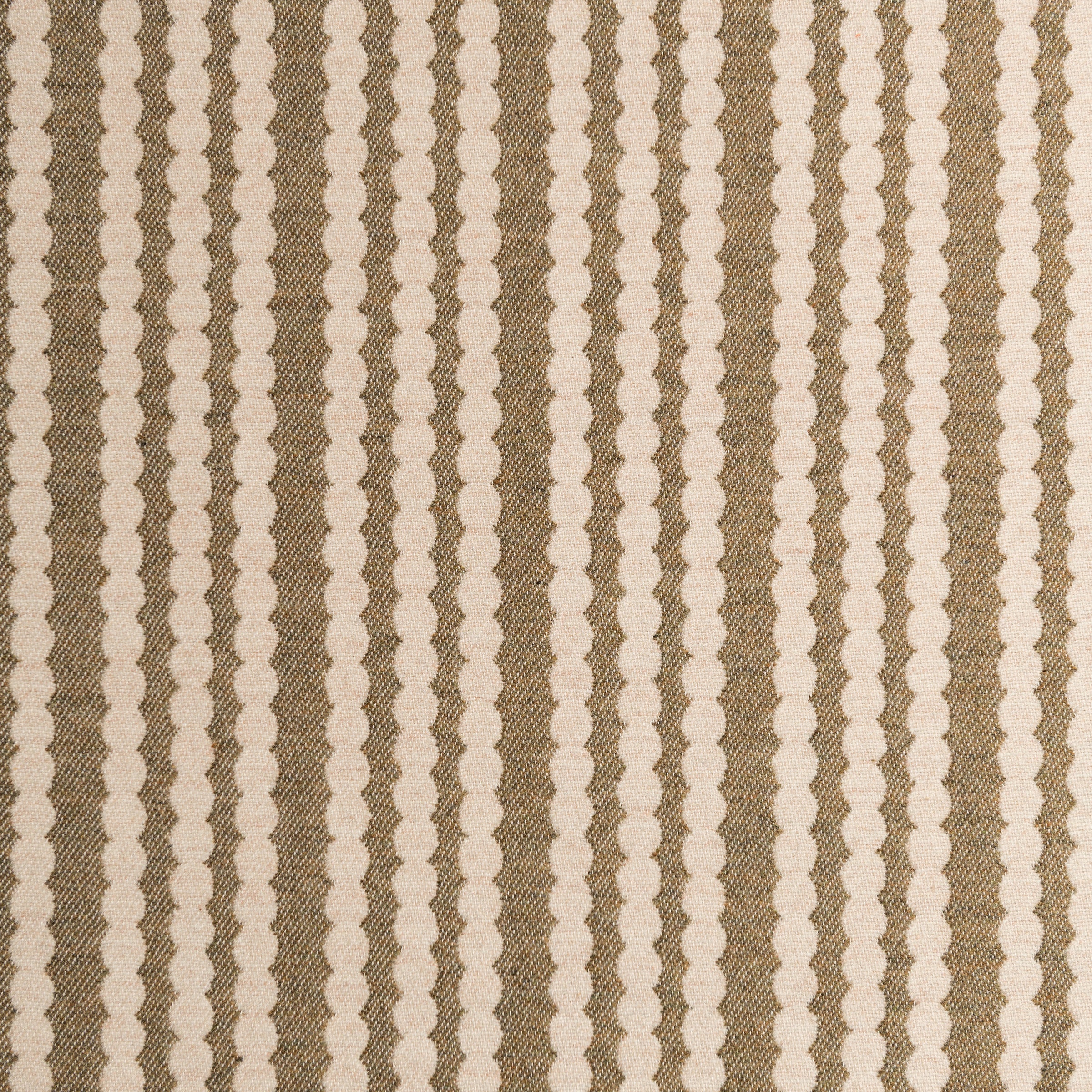 Curtain Scallop Stripe Wool Sage