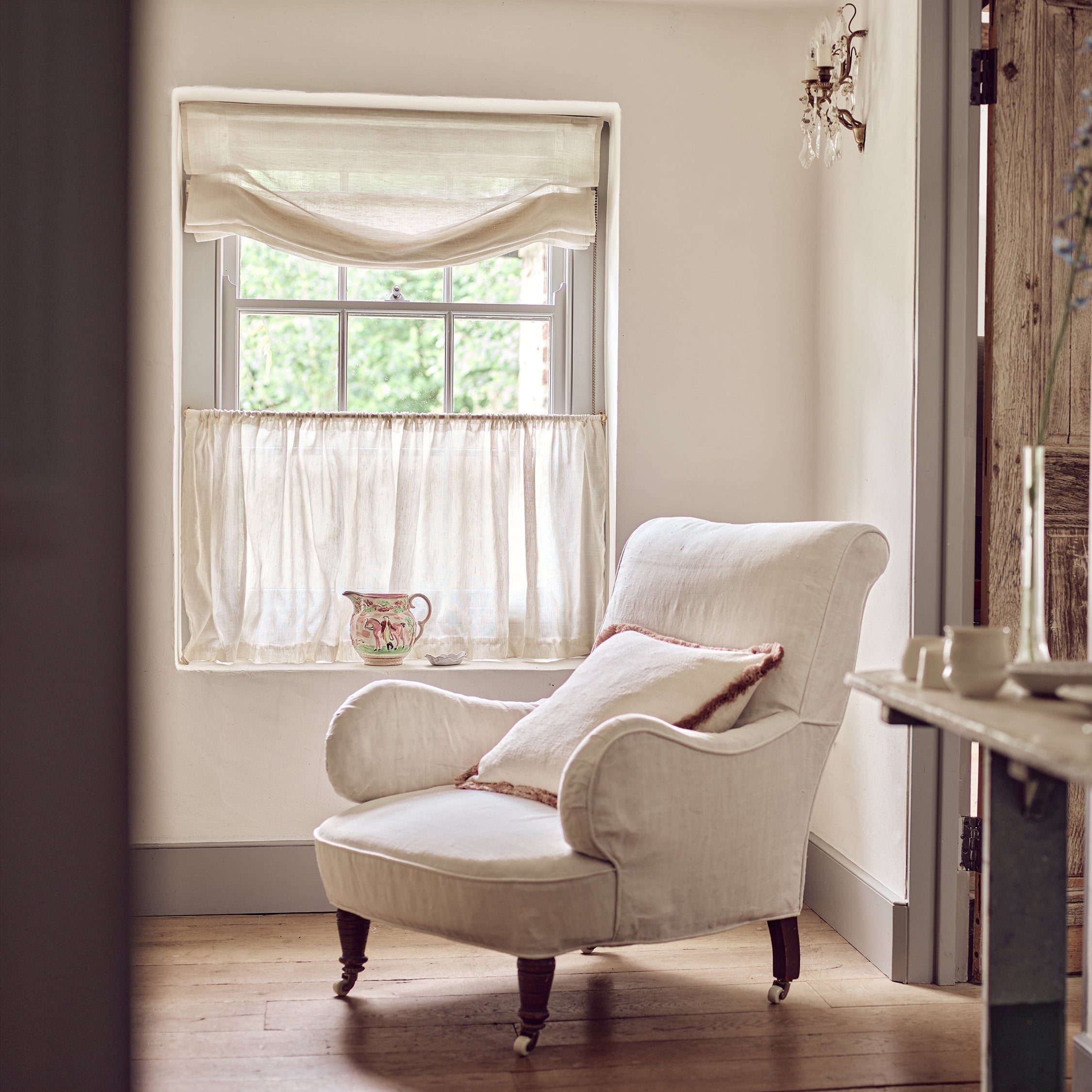 Blind Sheer Linen and Wool Natural