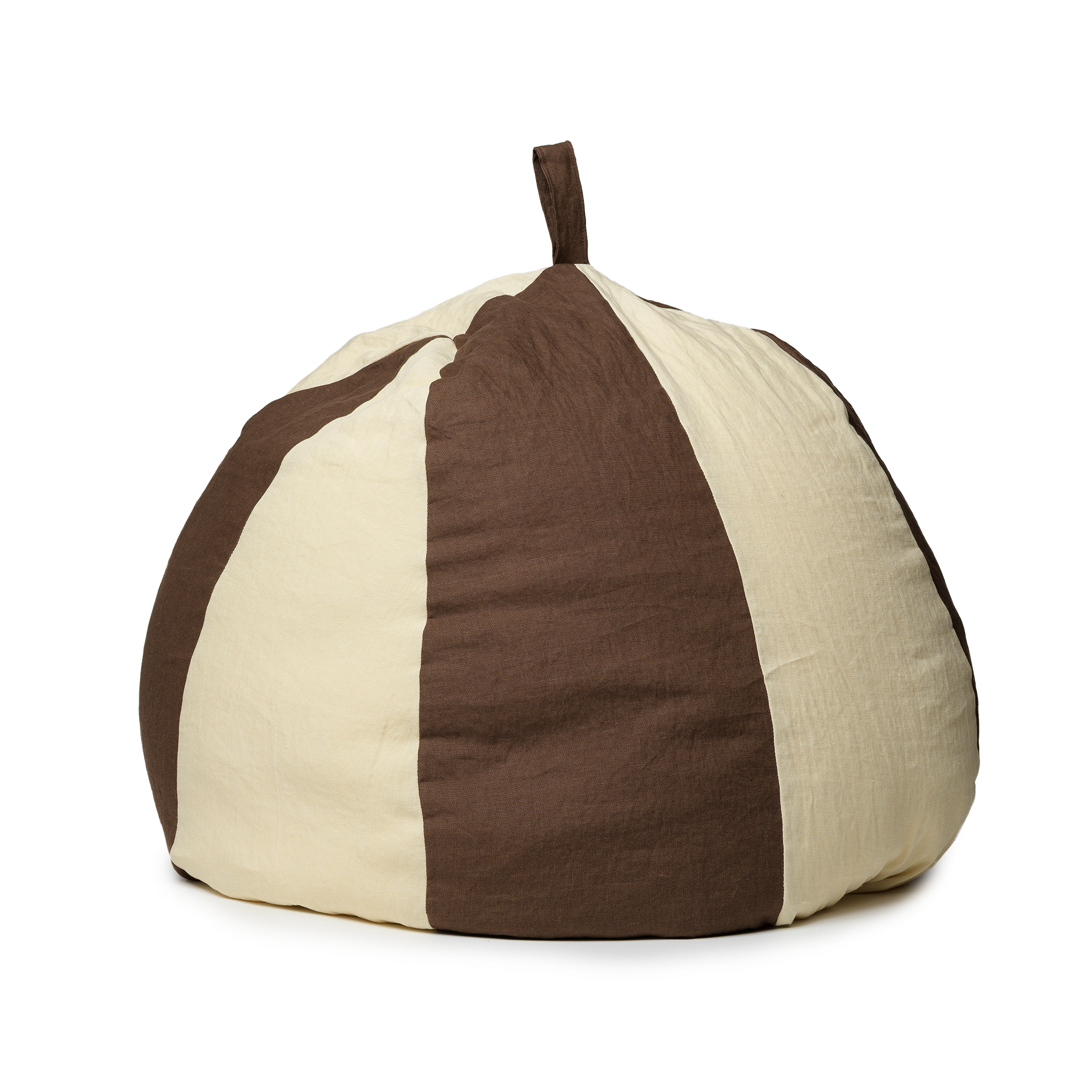NEW Linen Bean Bag - Chocolate / Stone