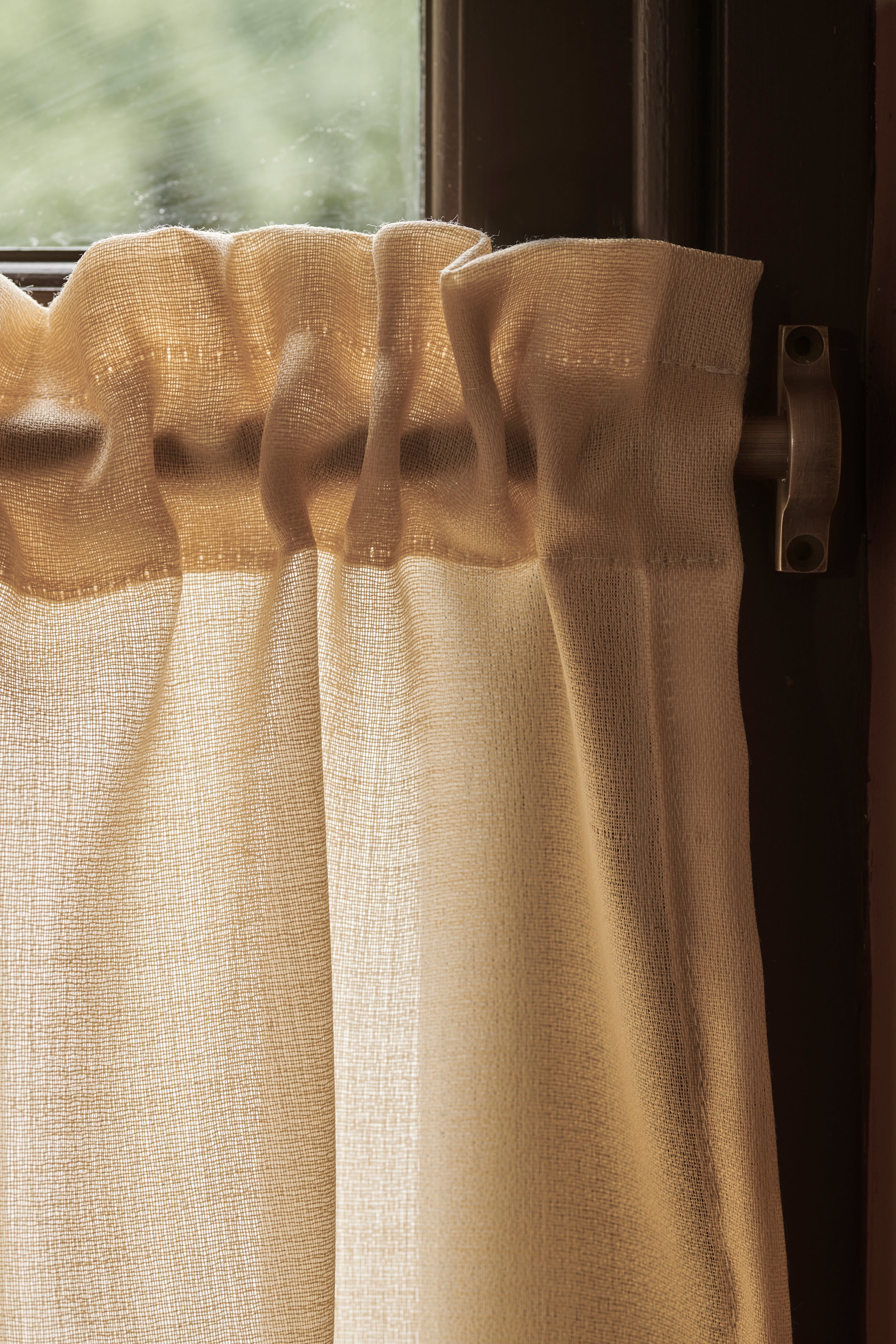NEW Plain Sheer Wool Fabric Gold Sample