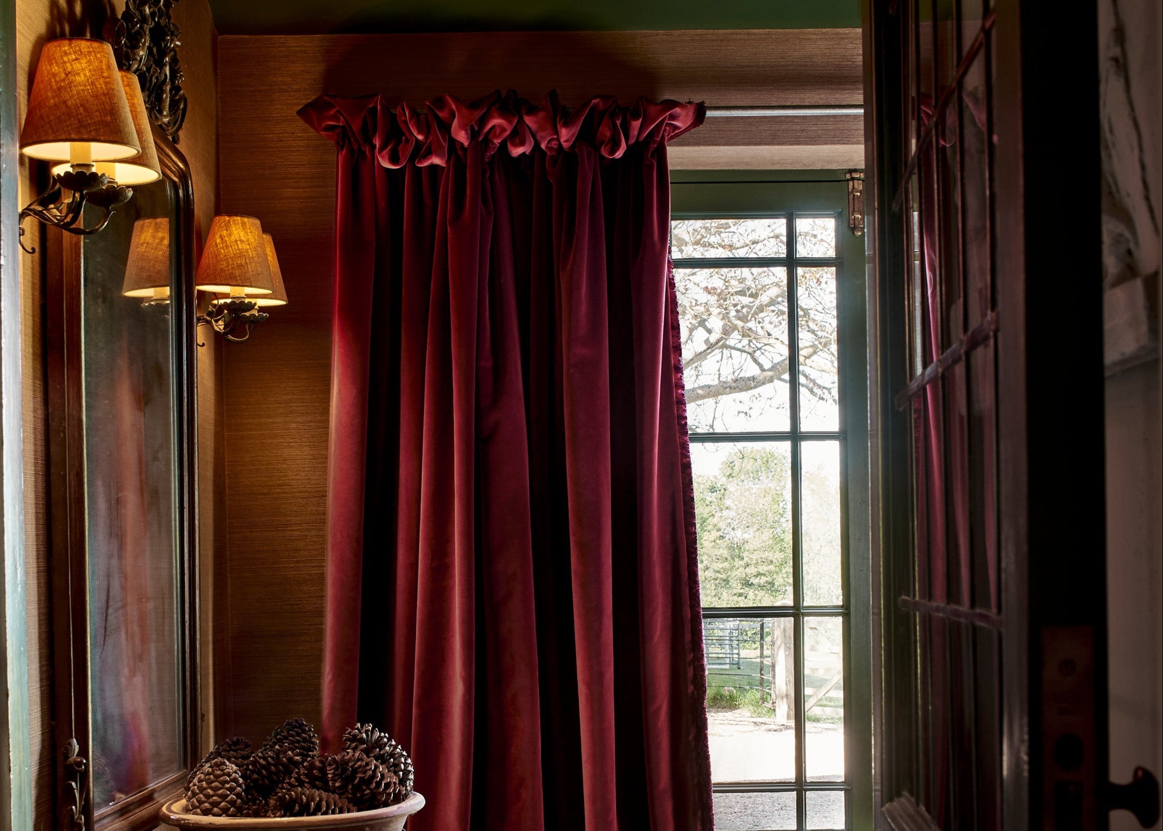 NEW Velvet Fabric Redwood