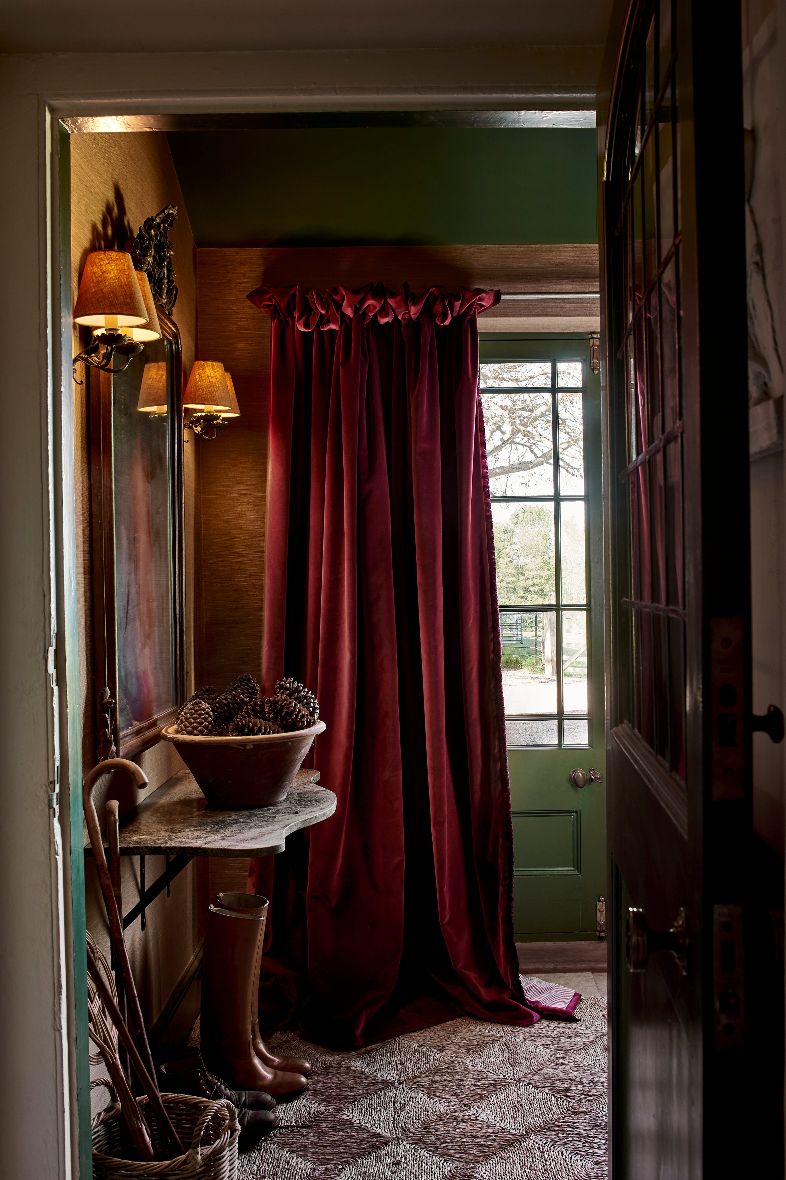 NEW Curtain Velvet Fabric Redwood