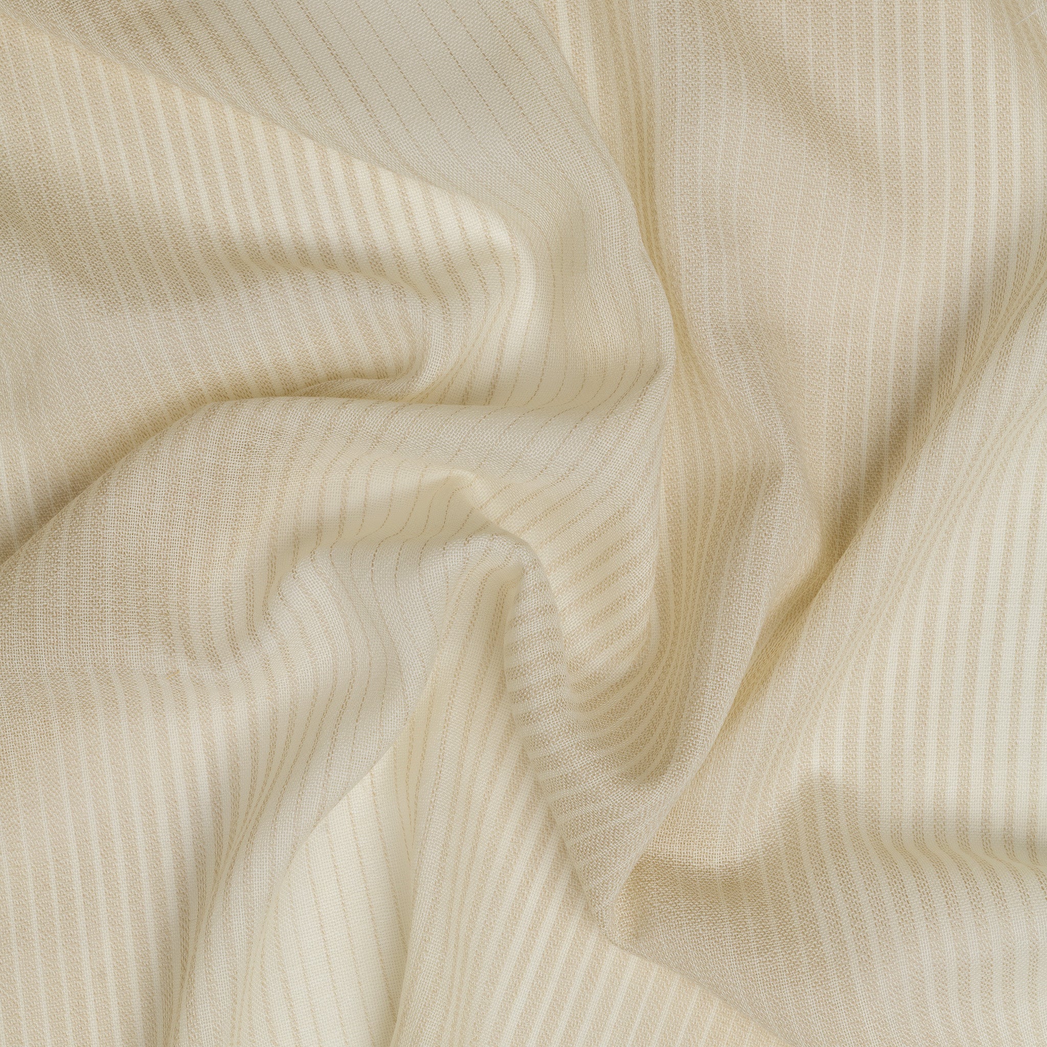 NEW Sheer Stripe Wool Fabric Natural Sample