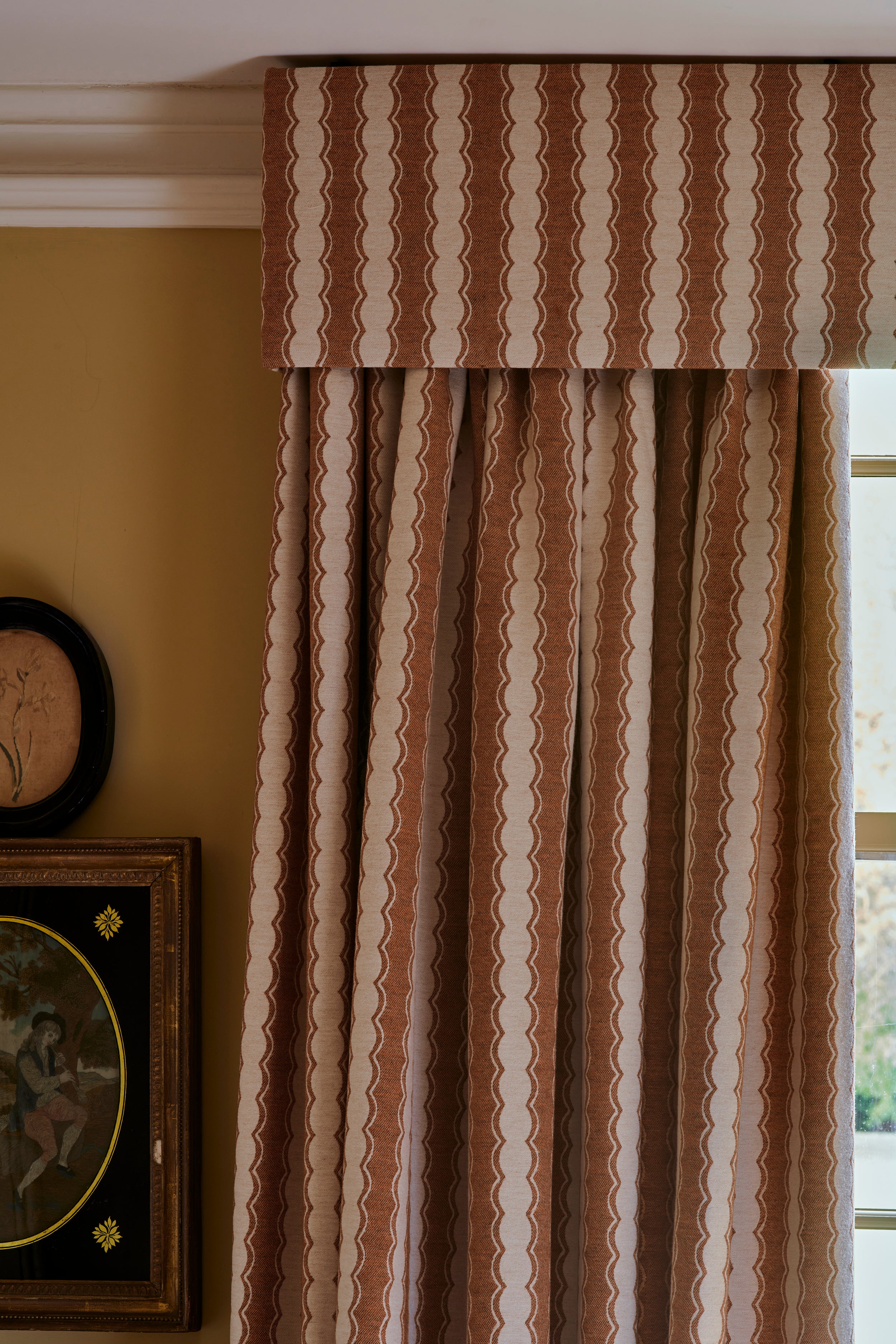 NEW Cinched Stripe Wool Fabric Caramel