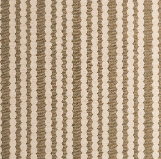 NEW Footstool Pippy Scallop Stripe Wool Sage - Piped