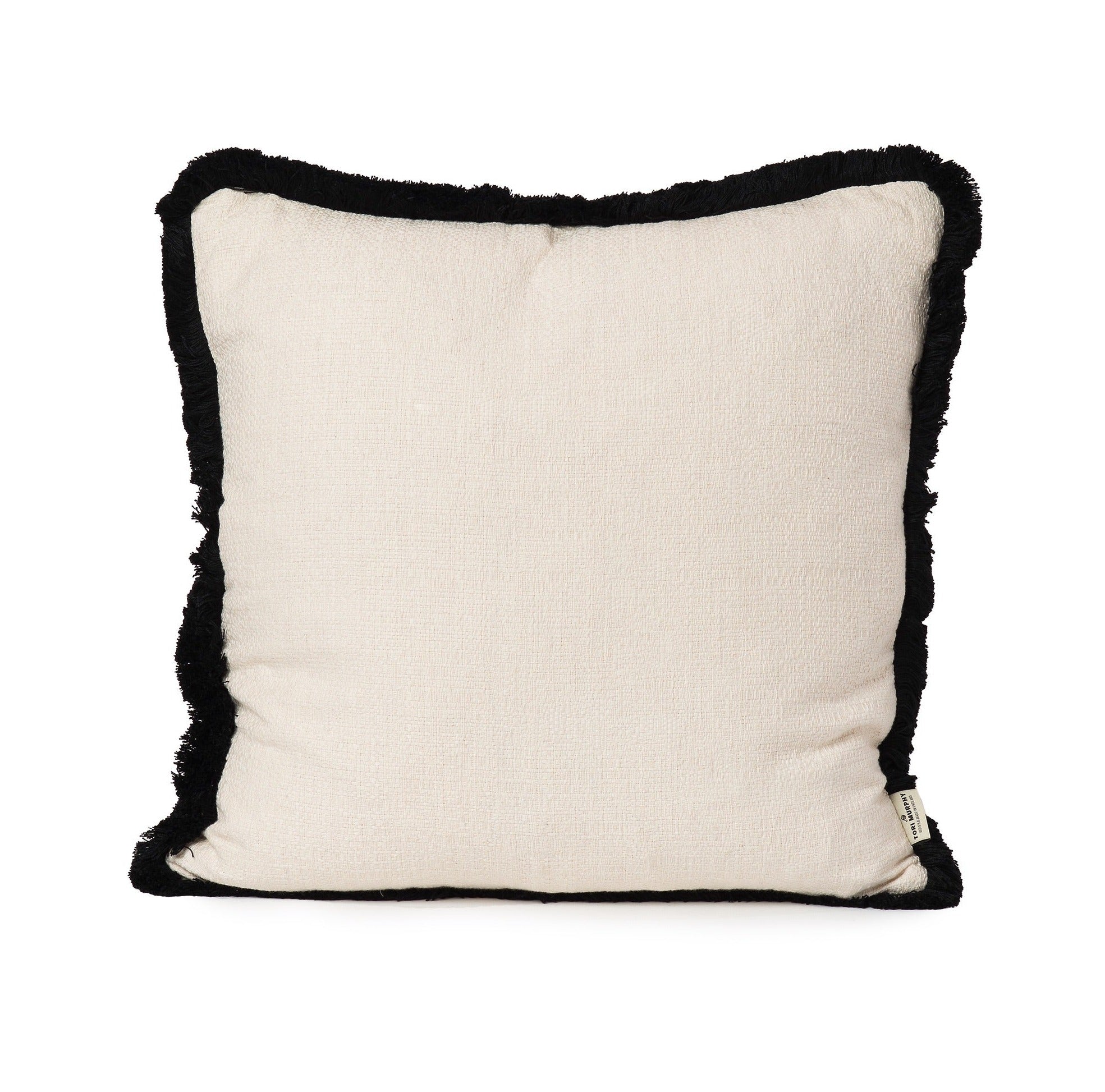 Cove Fringe Cushion Off White / Black