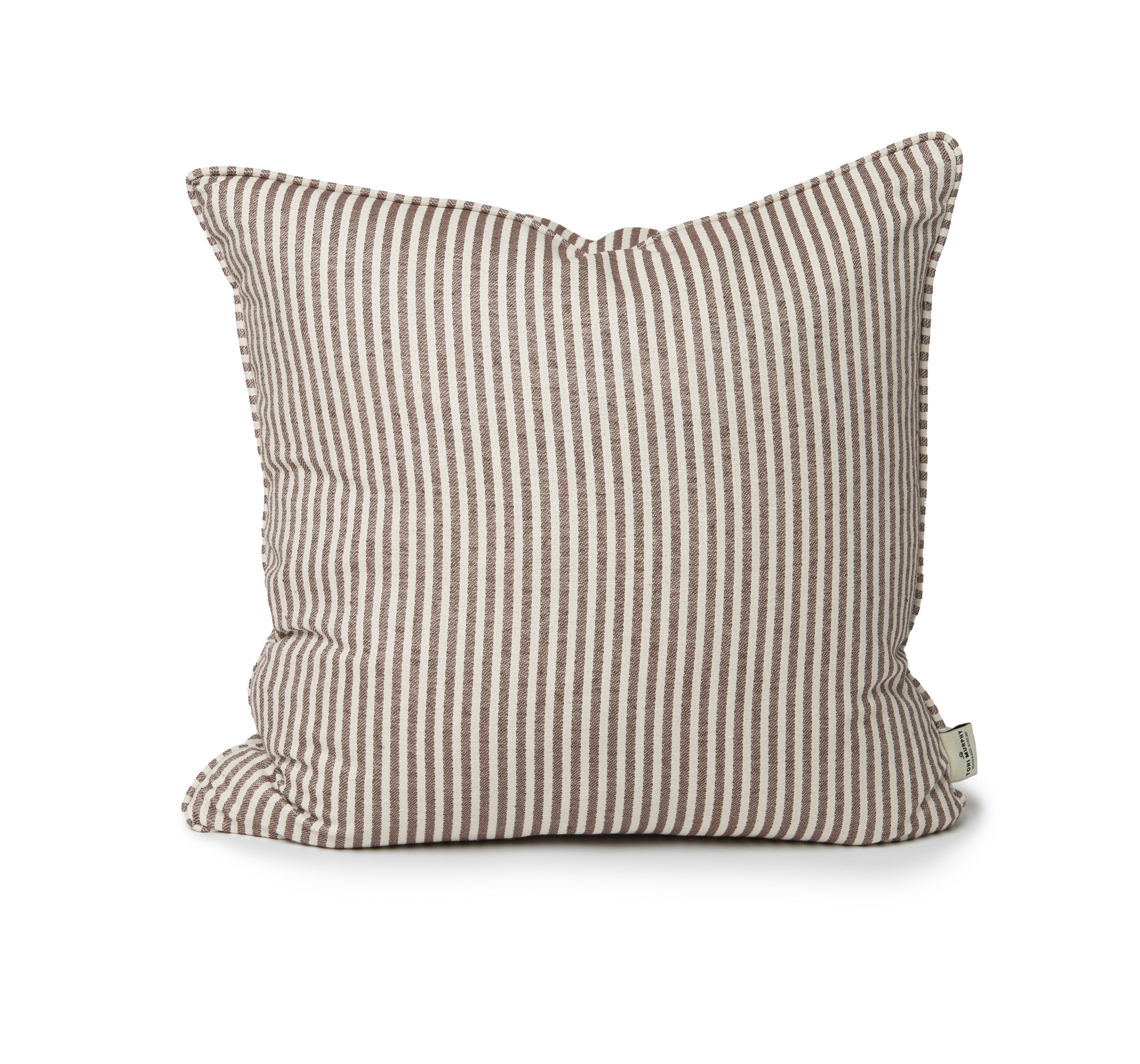 Harbour Stripe Piped Cushion Chestnut