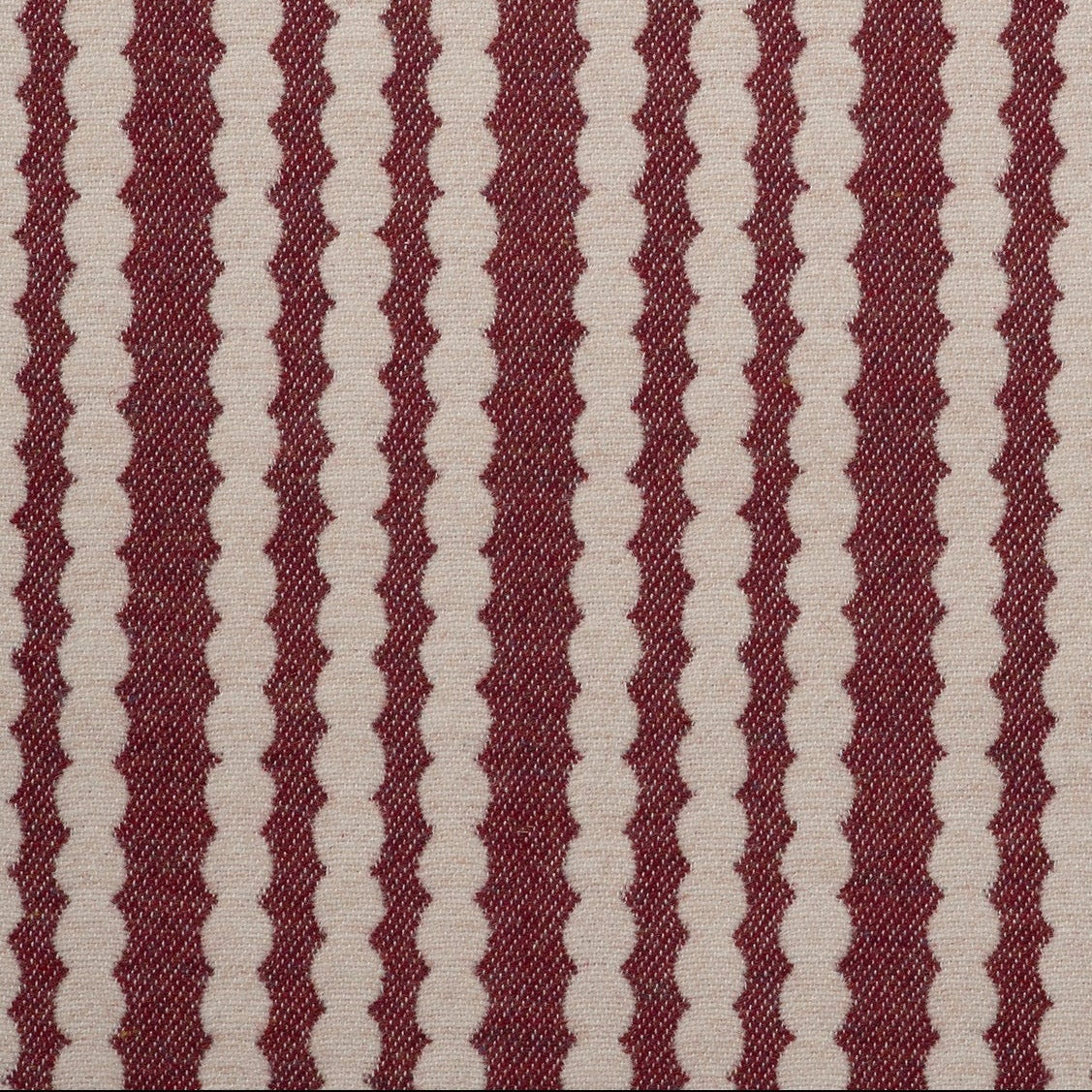 Scallop Stripe Merino Wool Fabric Redwood