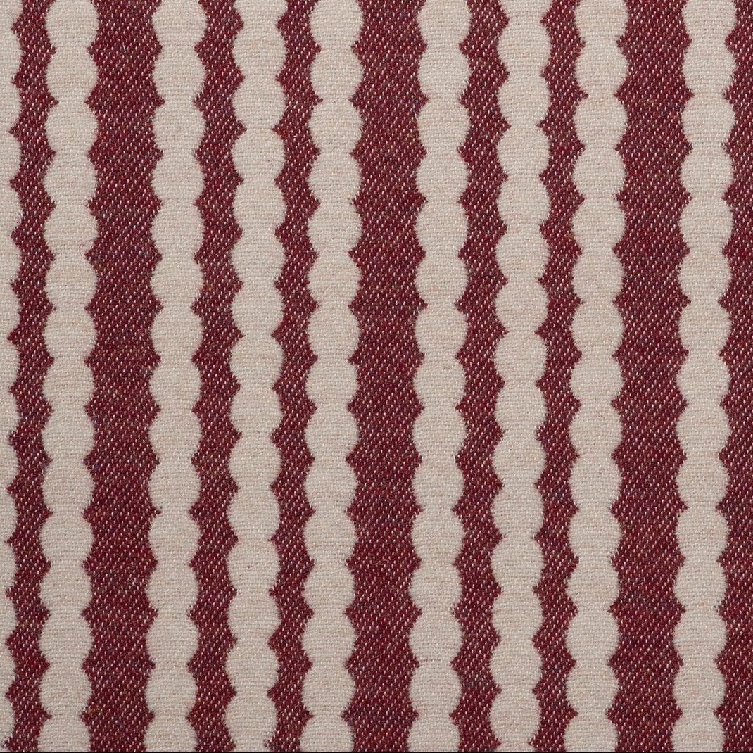 Scallop Stripe Merino Wool Fabric Redwood sample