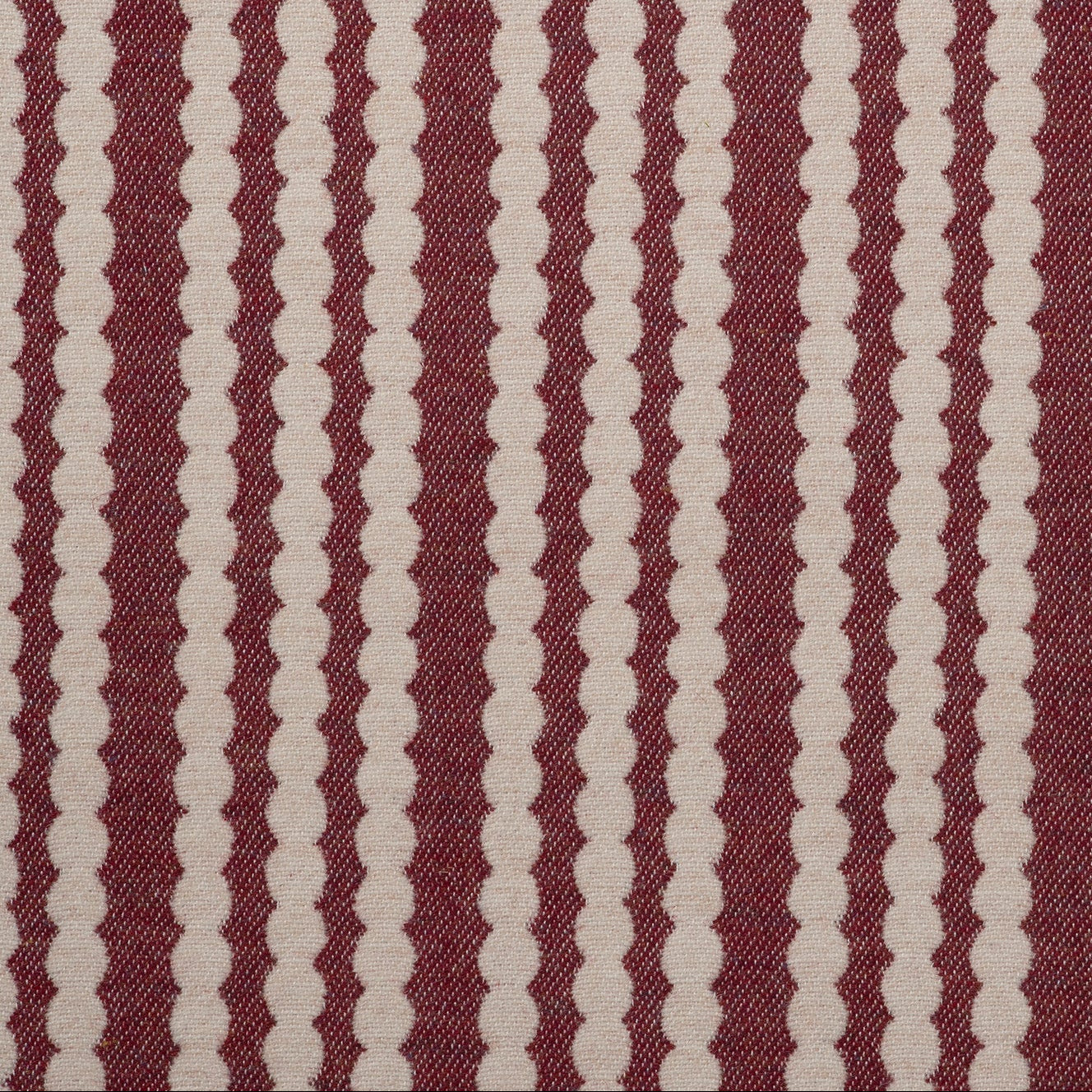 Scallop Stripe Wool Redwood Curtain (Single) with 30cm Flop Header (Ex Shoot Piece)