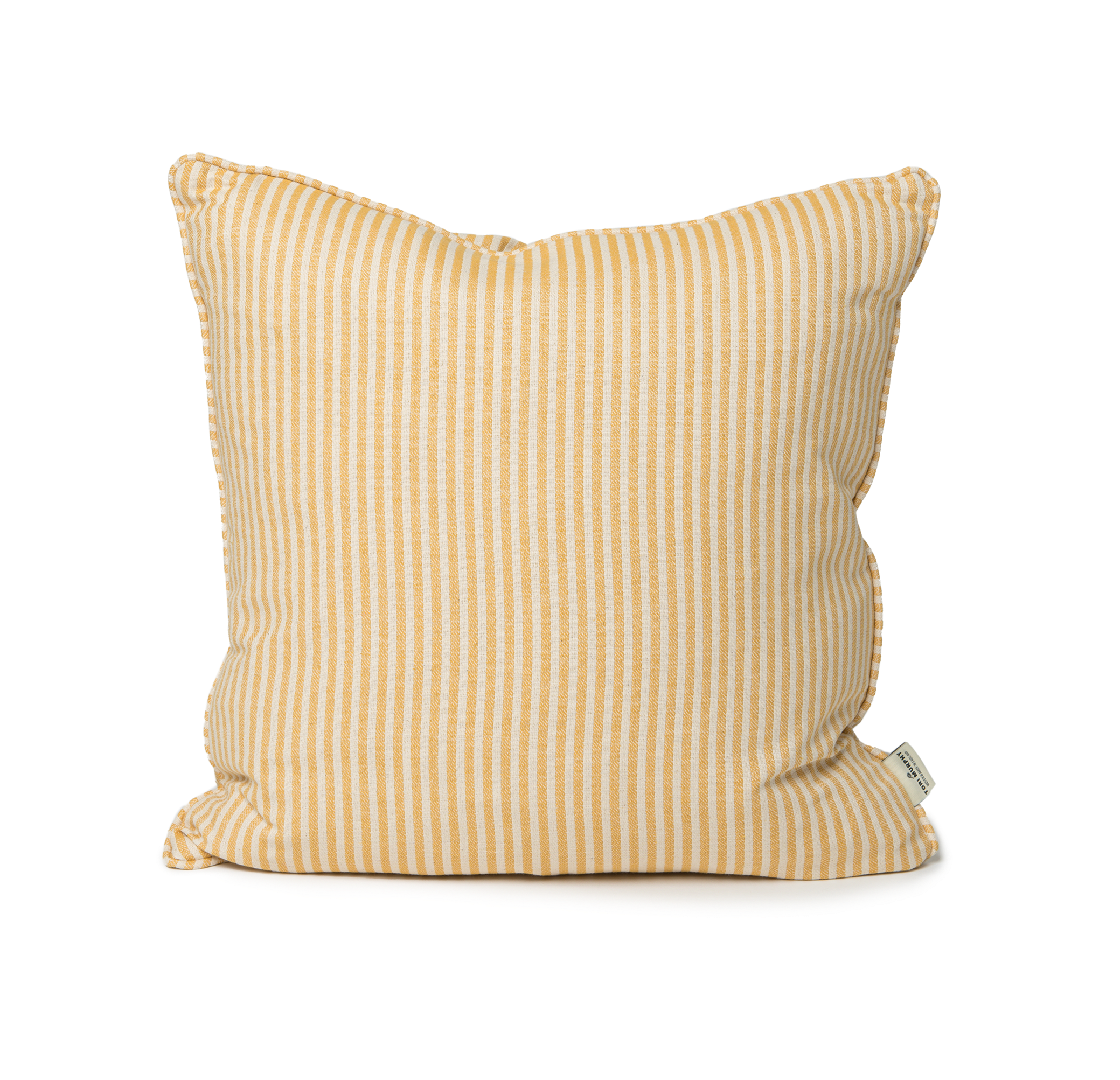 Harbour Stripe Piped Cushion Mustard