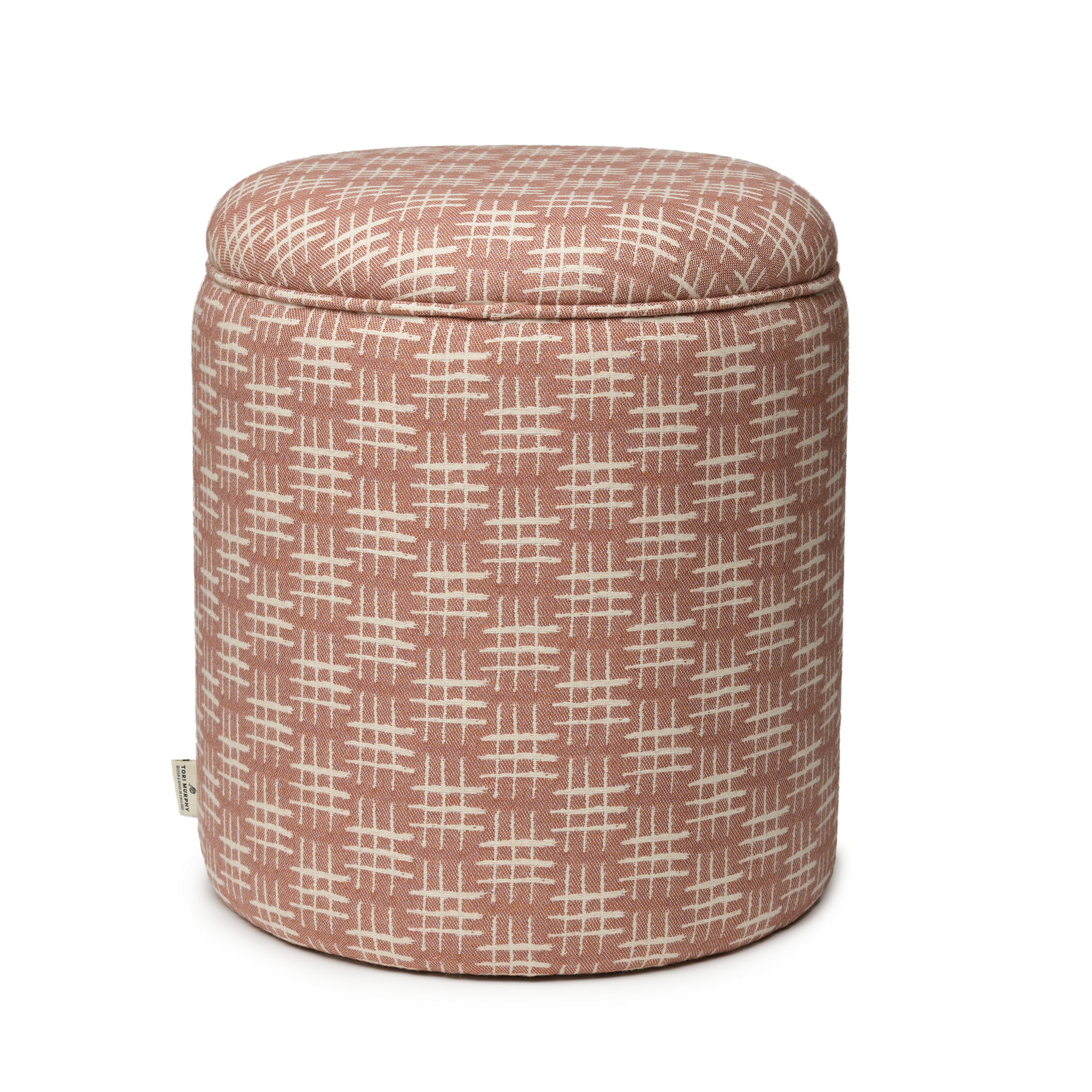NEW Footstool Hat Trick Check Wool Blush