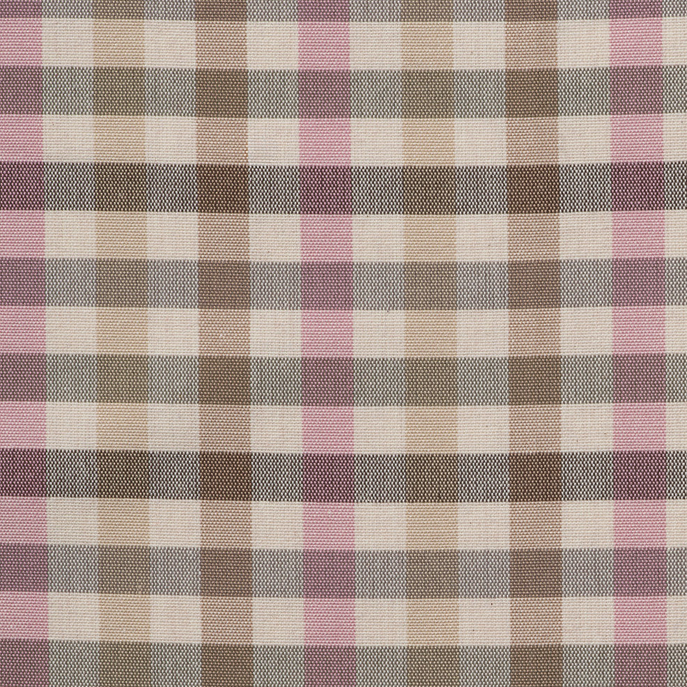Dresser Check Organic Cotton Fabric Dusky Pink