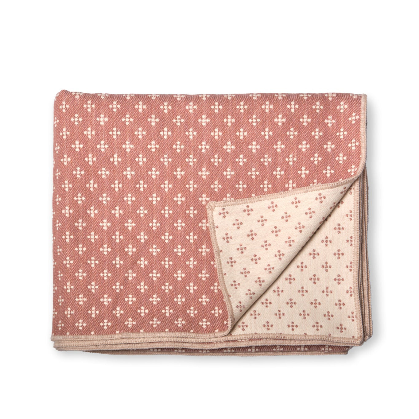 NEW Ditsy Five Wool Throw Blush (Large 240cm x 136cm)