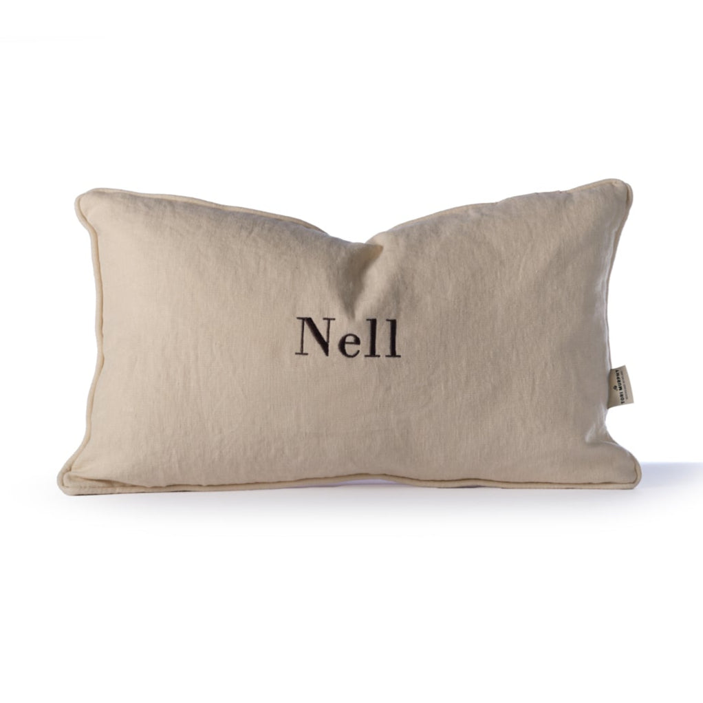Personalised Linen Cushion - Washed Linen Stone