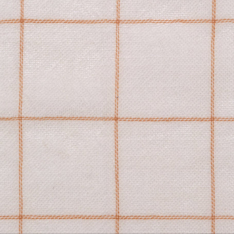 NEW Curtain Sheer Check Wool Fabric Natural / Caramel