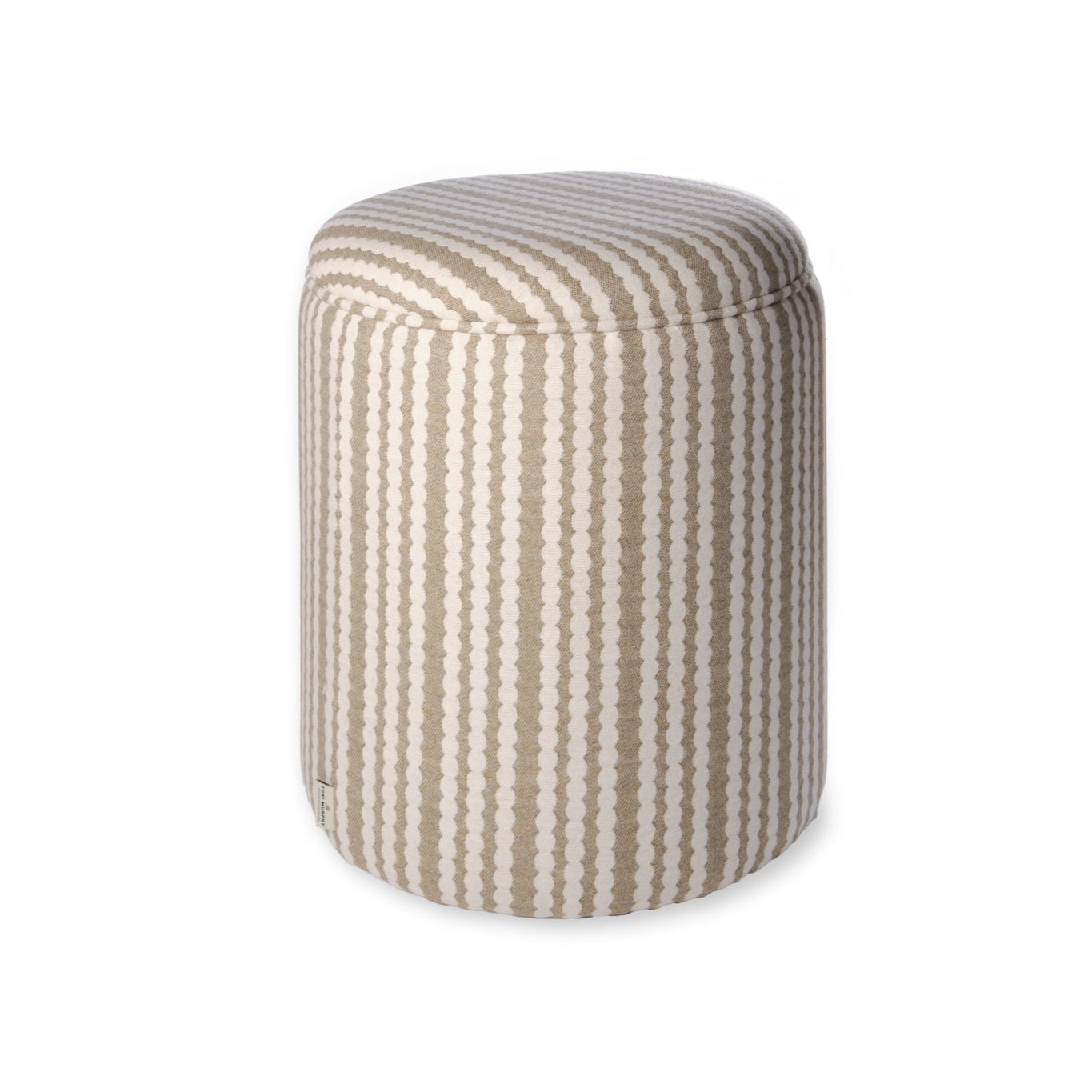 NEW Footstool Pippy Scallop Stripe Wool Sage - Piped