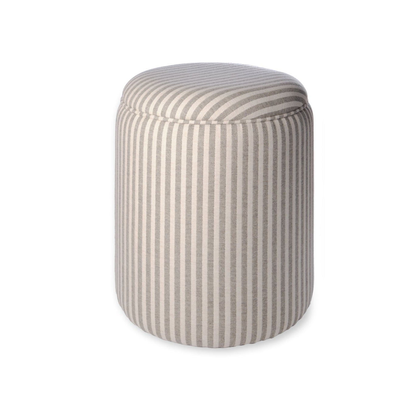 NEW Footstool Harbour Stripe Wool Pebble - Piped