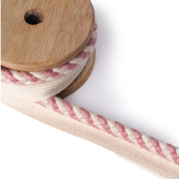 Braided Rope Trim Blush (by the metre)