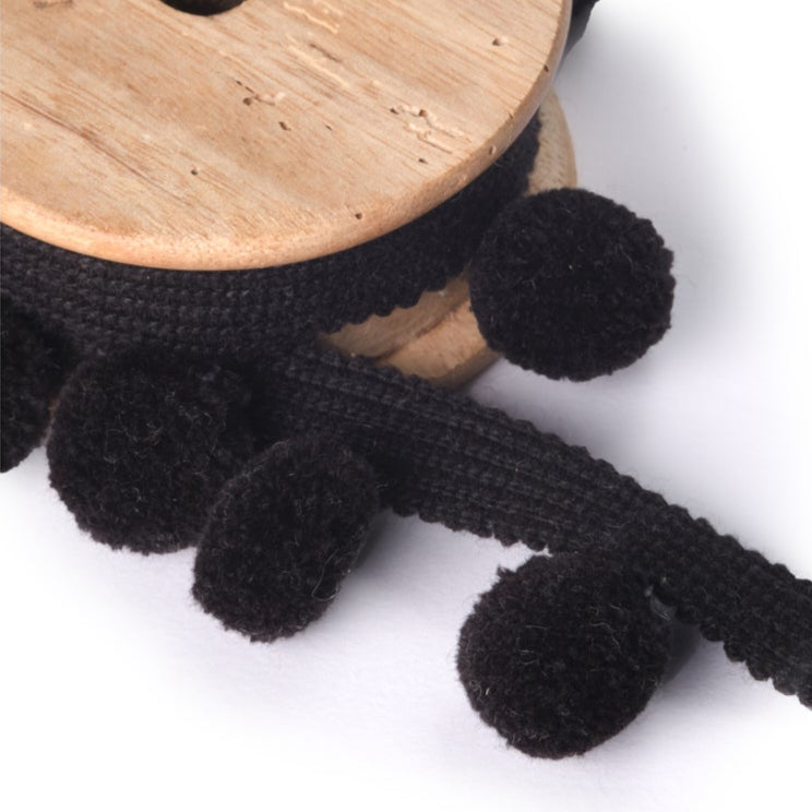 NEW Pom Pom Trim Black (by the metre)