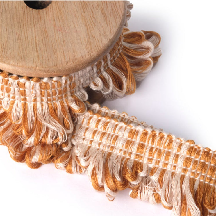 NEW Scallop Fringe Trim Caramel Sample