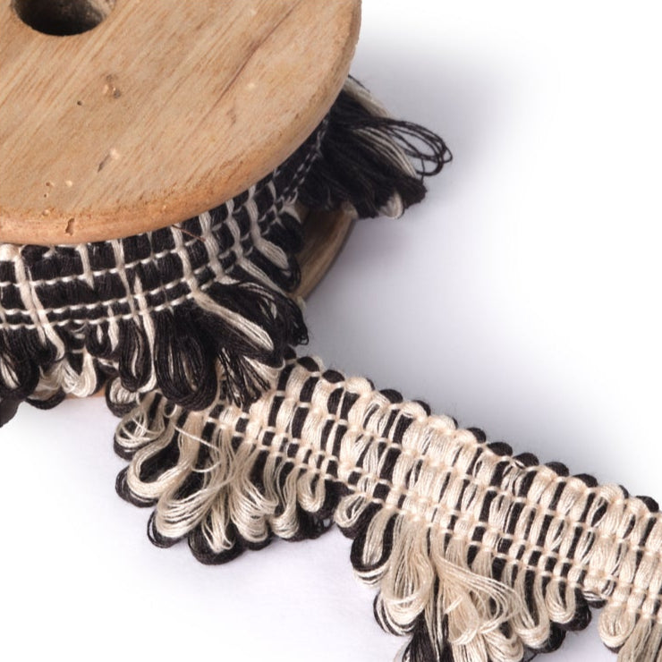 NEW Scallop Fringe Trim Black (by the metre)