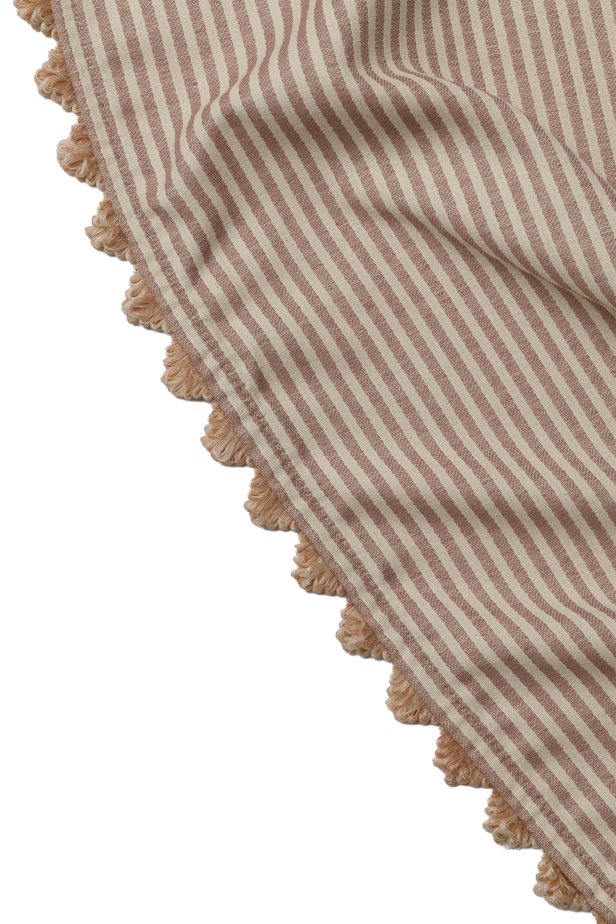 NEW Harbour Stripe Cotton Blush Double Bed Canopy with Scallop Fringe Trim Blush