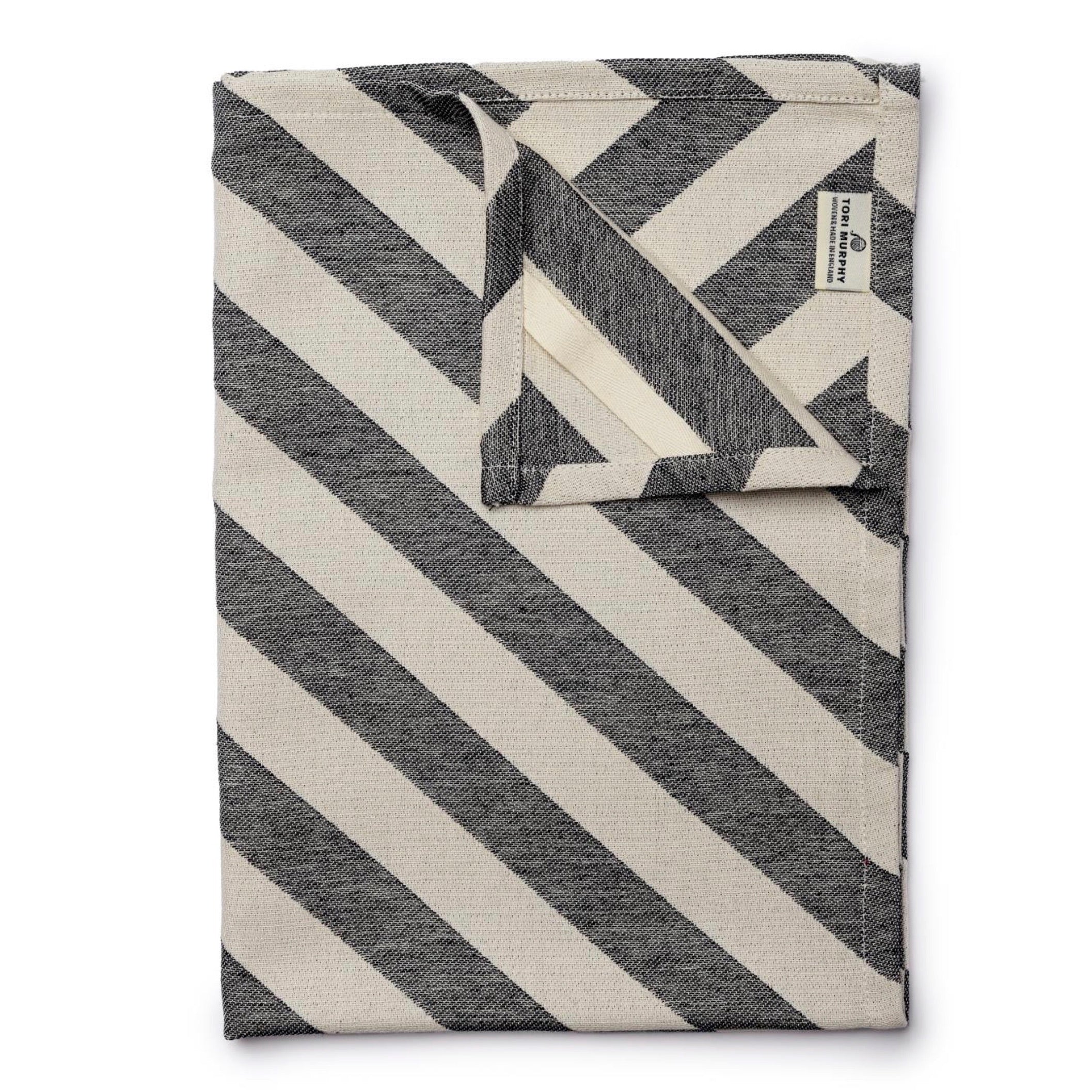 Totto Stripe Tea Towel Black