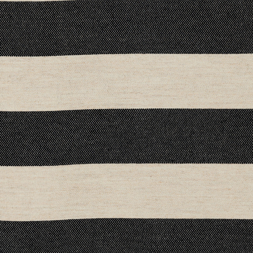 Fastnet Stripe Merino Wool Fabric Black