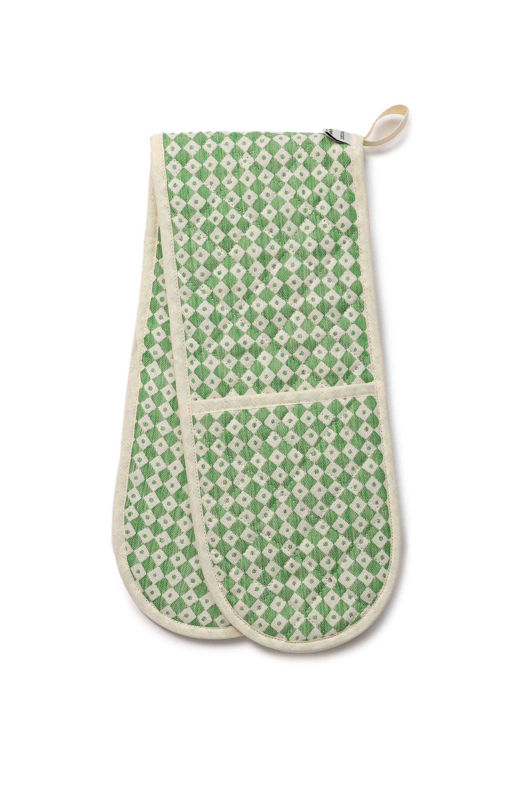 Joy of Print X Tori Murphy Chequerboard Double Oven Glove Spruce