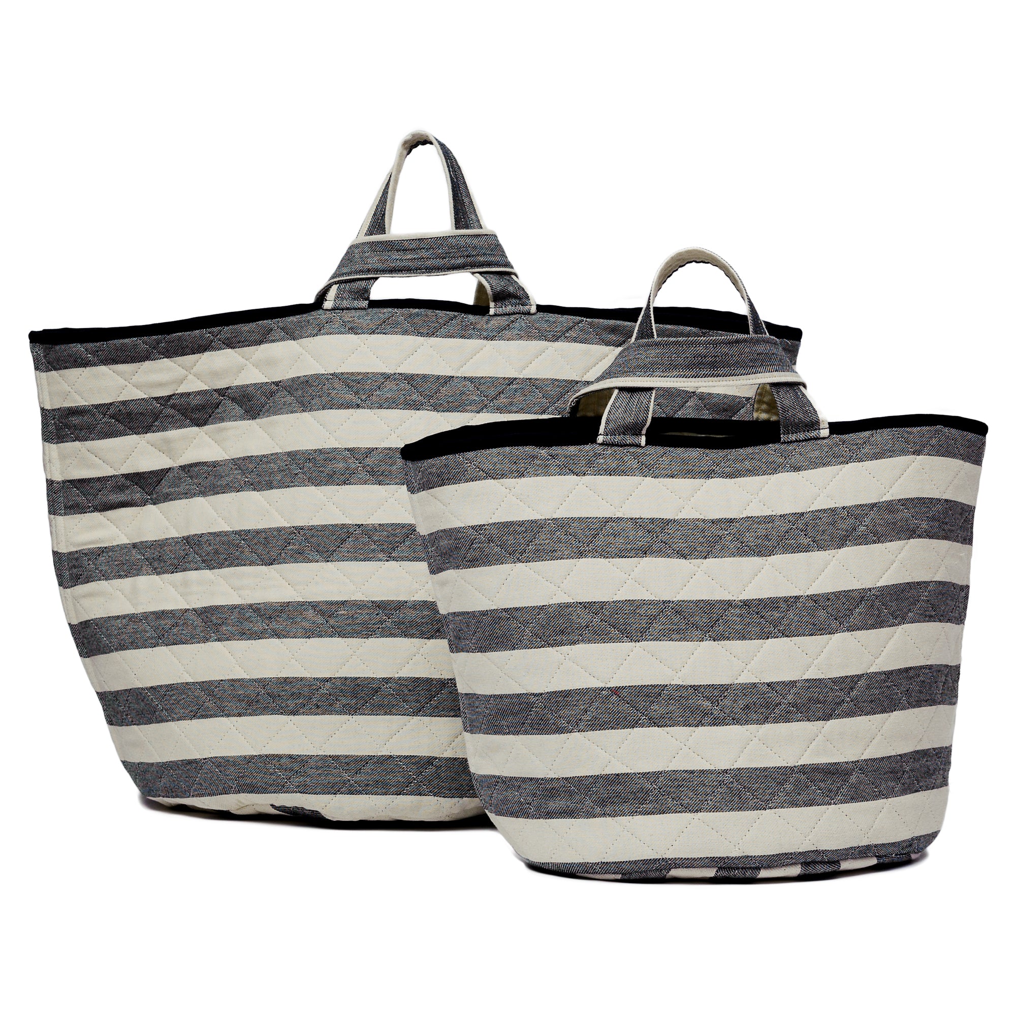Fastnet Stripe Storage Basket Black