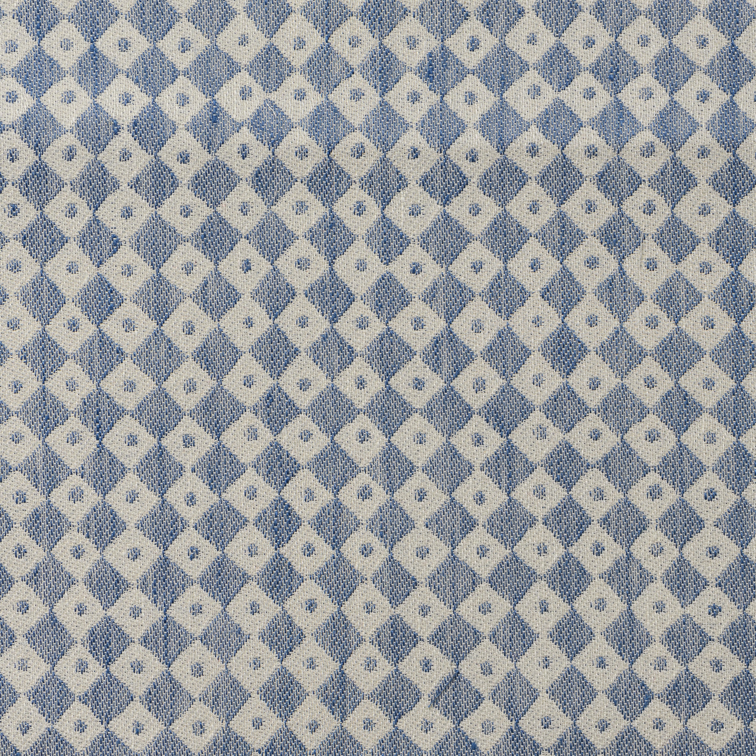 Joy of Print X Tori Murphy Chequerboard Linen Blend Fabric Indigo