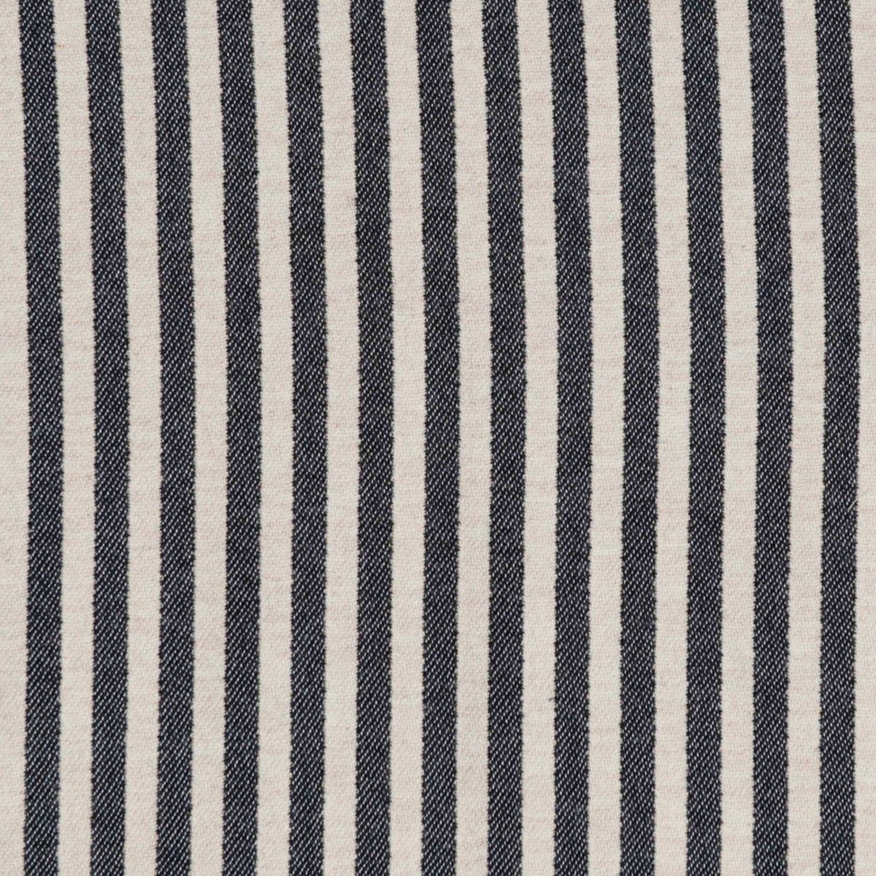 Harbour Stripe Merino Wool Fabric Black and Ecru sample