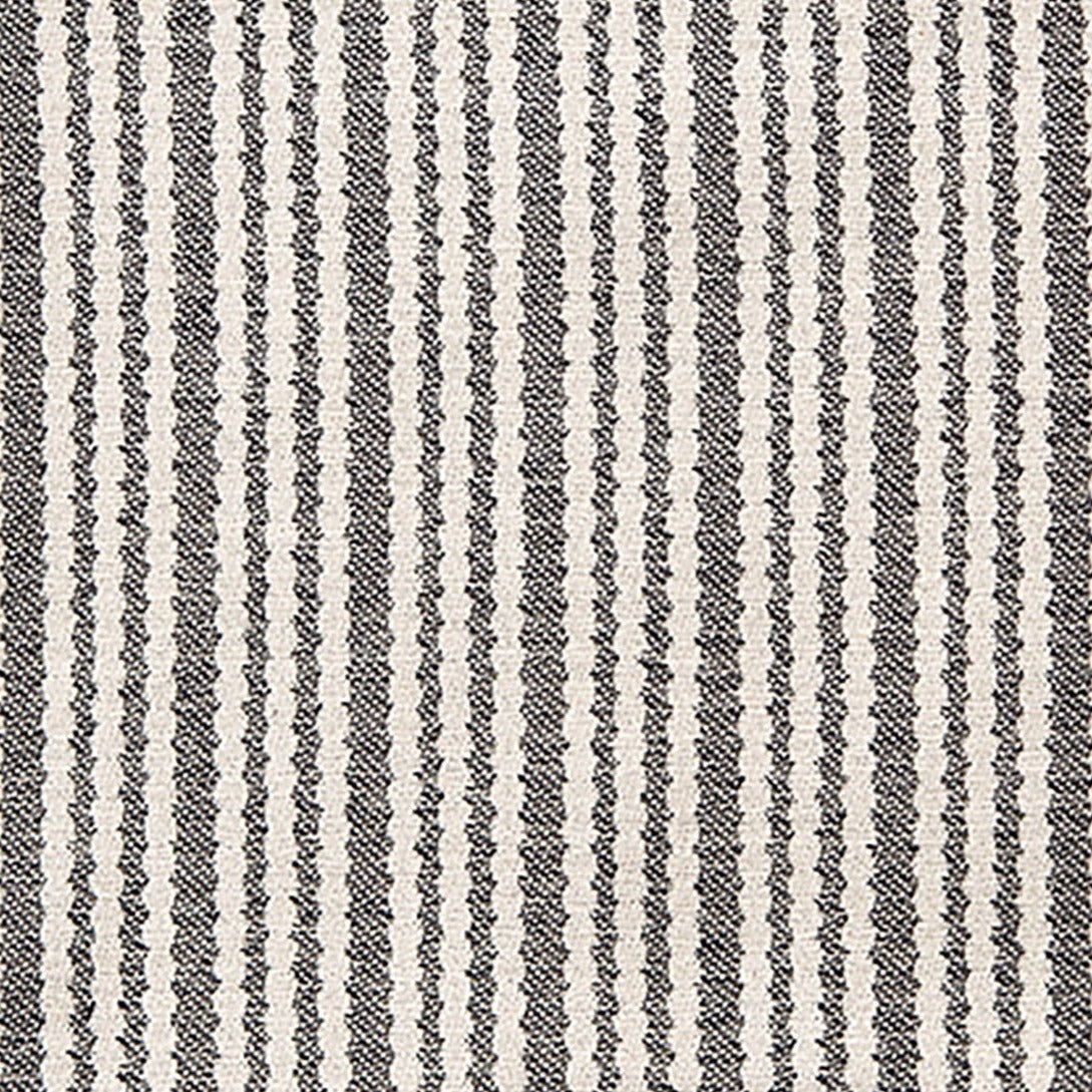 Curtain Scallop Stripe Cotton Black