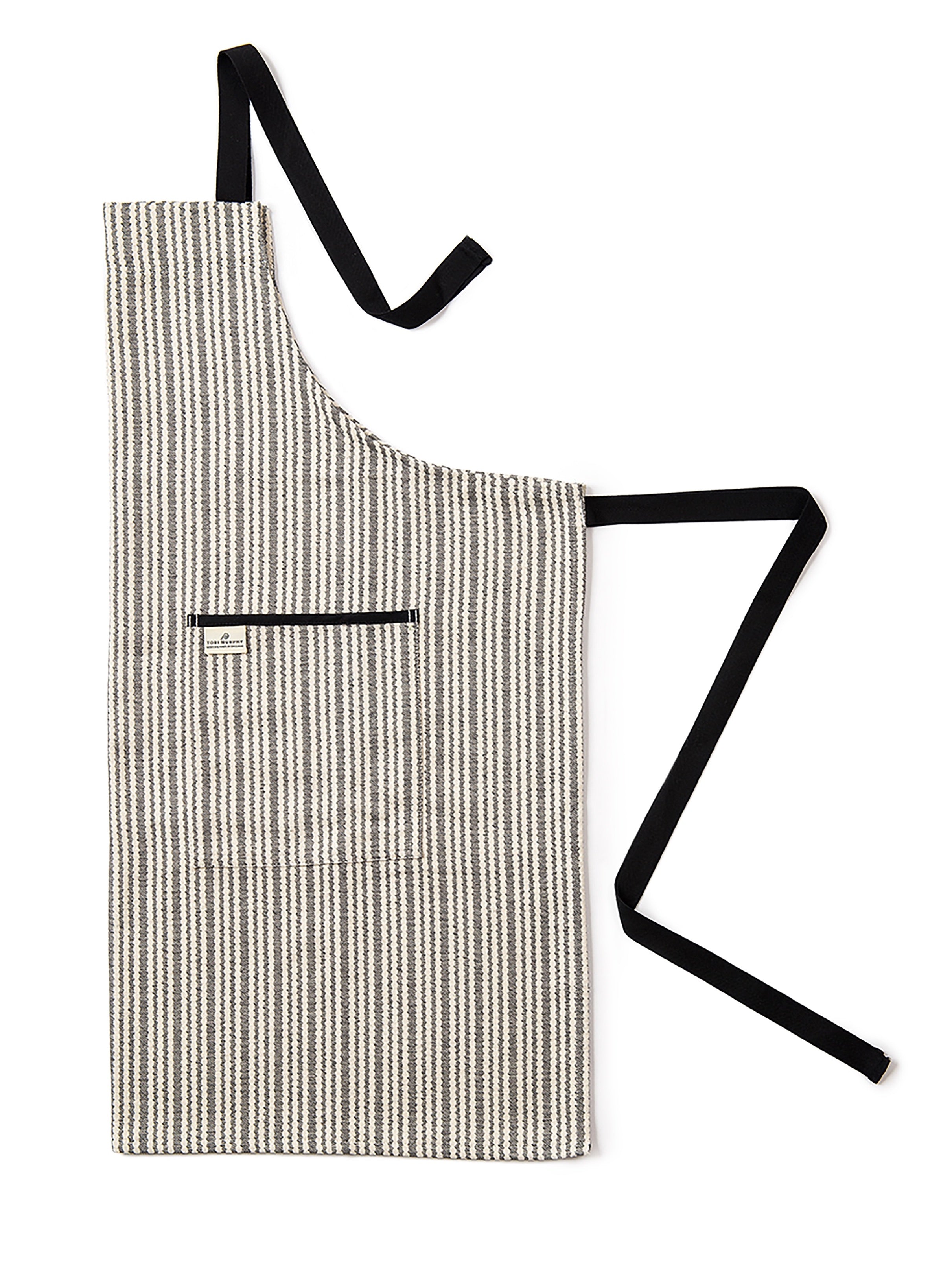 Scallop Stripe Apron Black