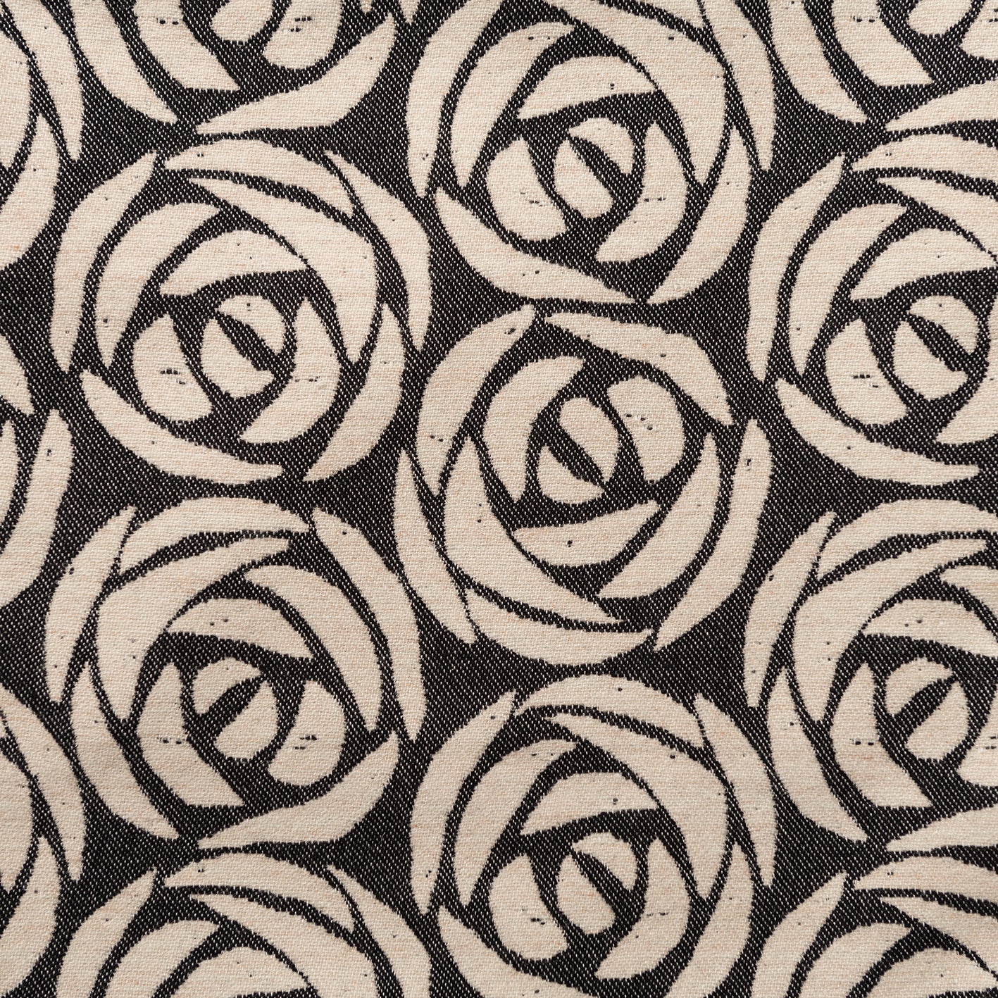 Rose Merino Wool Fabric - Black sample