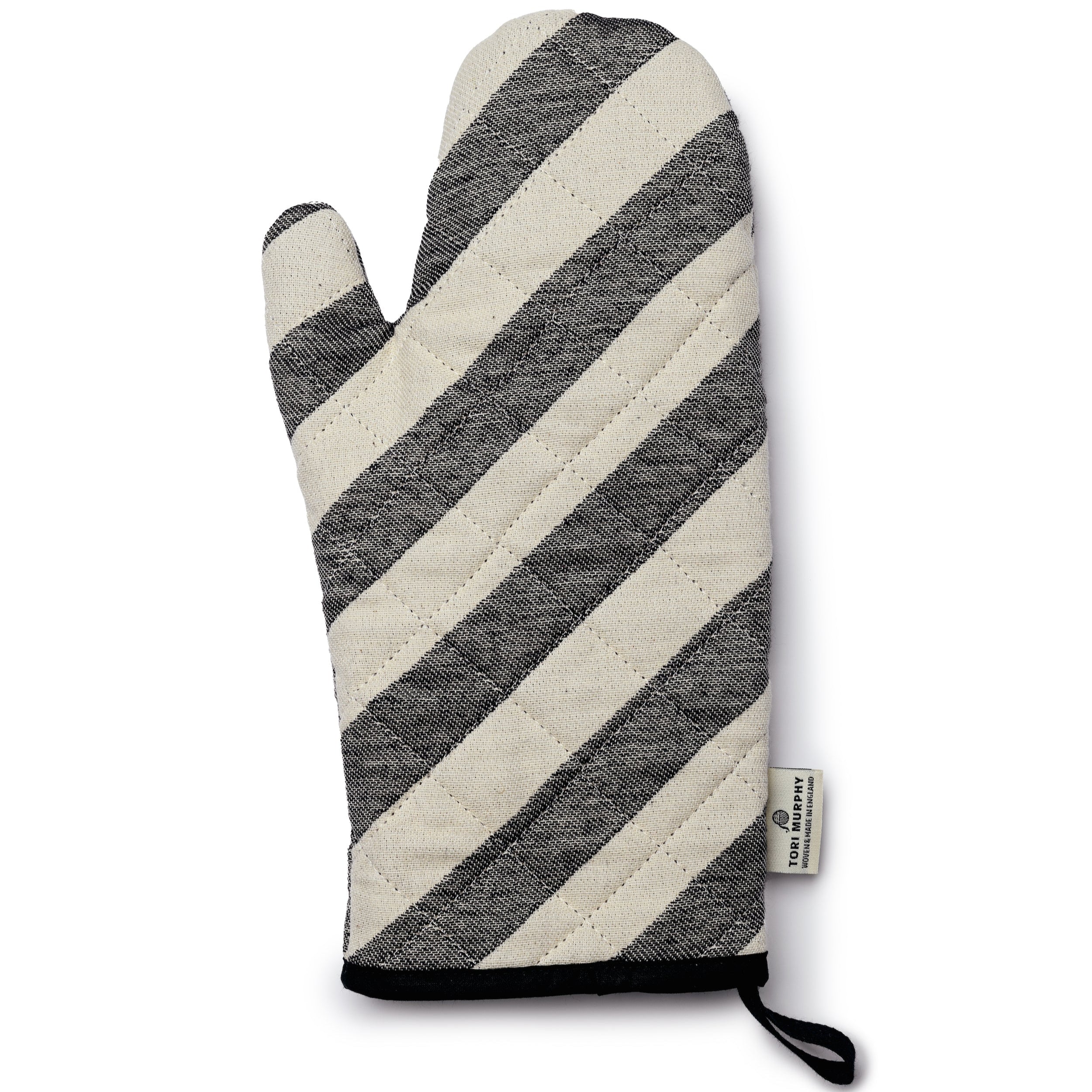 Totto Stripe Oven Glove Black