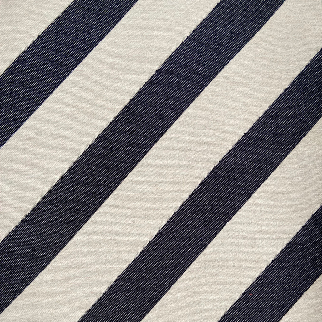 Totto Stripe Merino Wool Fabric Black
