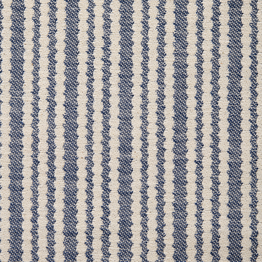 Scallop Stripe Cotton Fabric Navy sample